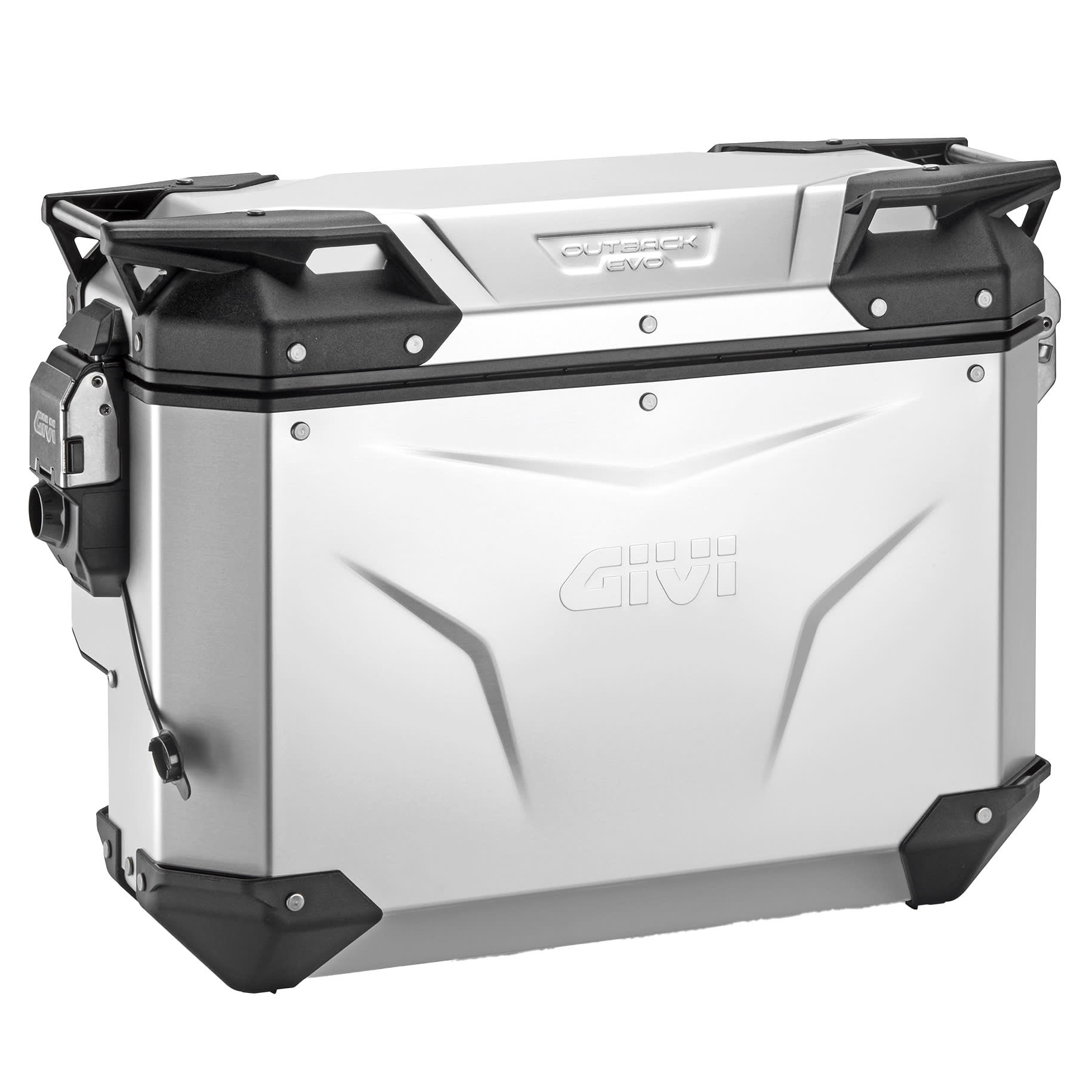 Givi Givi OBKEVS33AAR RHS Trekker Outback Evo Cut-Out Pannier - Anodised Aluminium 33 Litre
