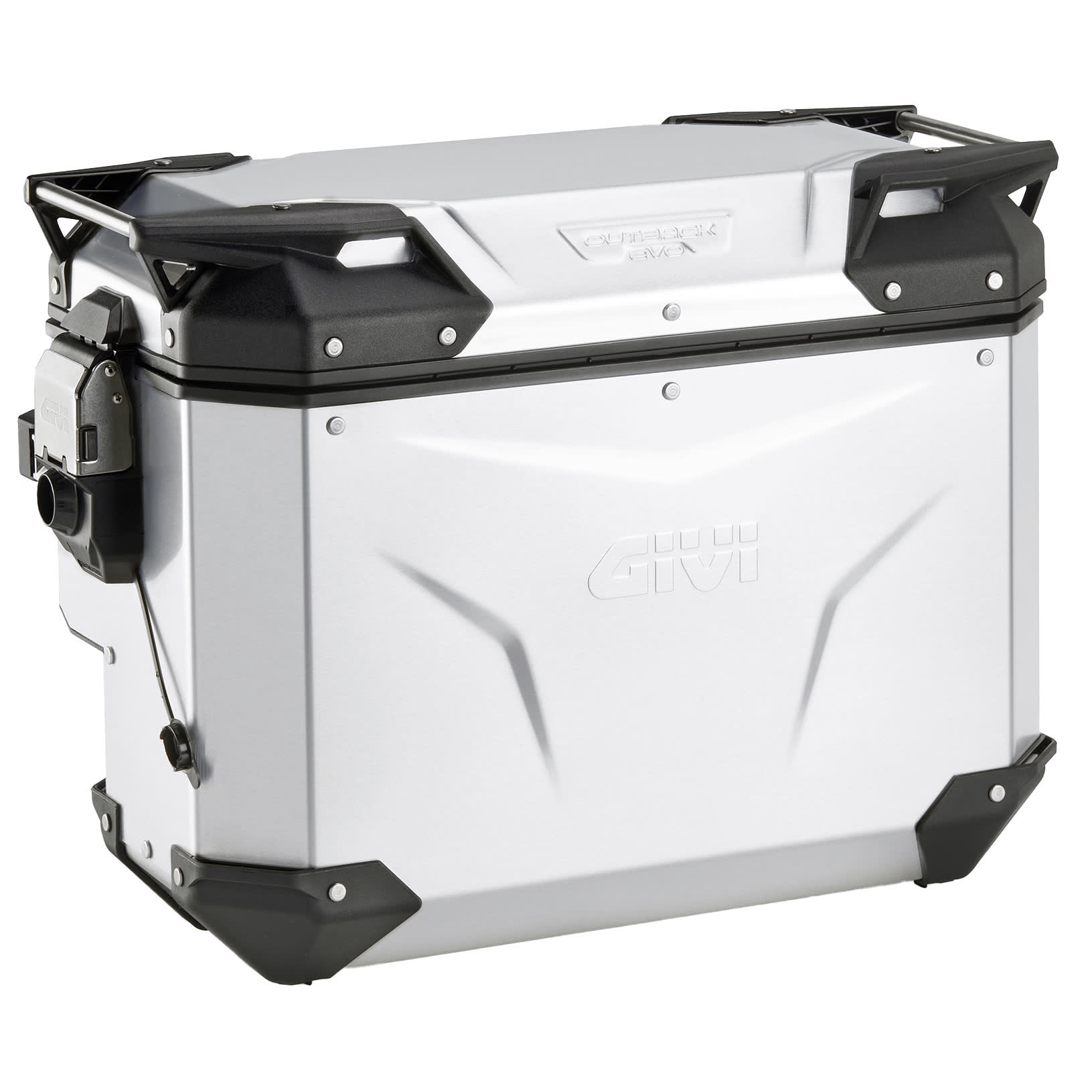 Givi Givi OBKEVS40AAR RHS Trekker Outback Evo Cut-Out Pannier - Anodised Aluminium 40 Litre