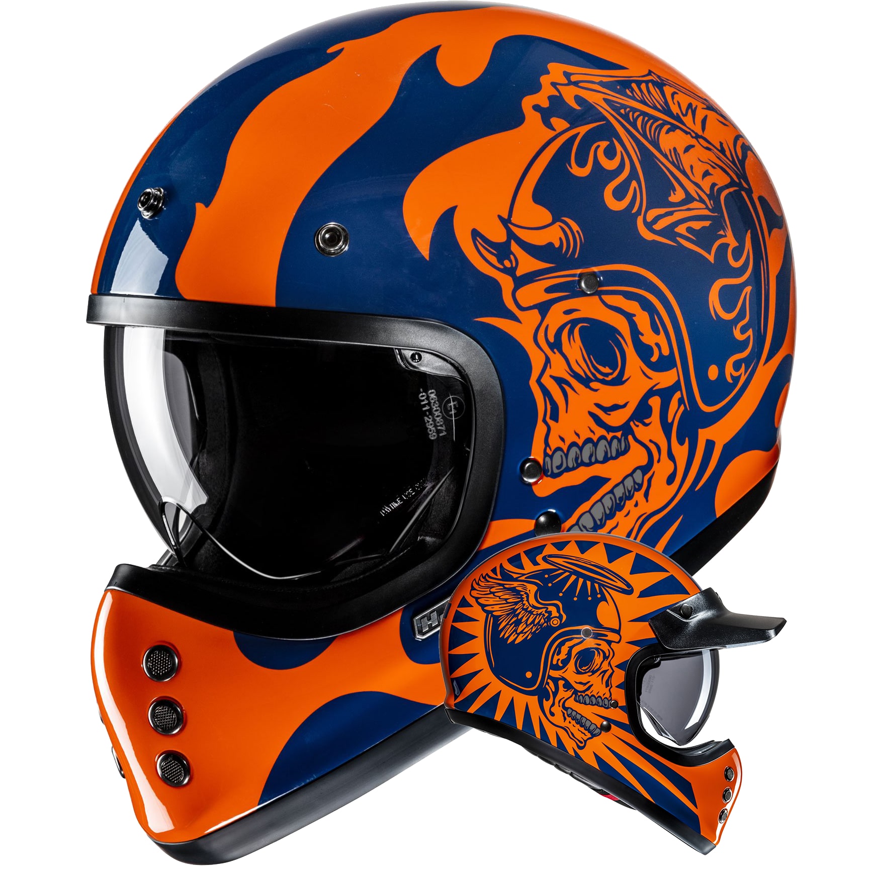 HJC HJC V60 - Flame Blue / Orange