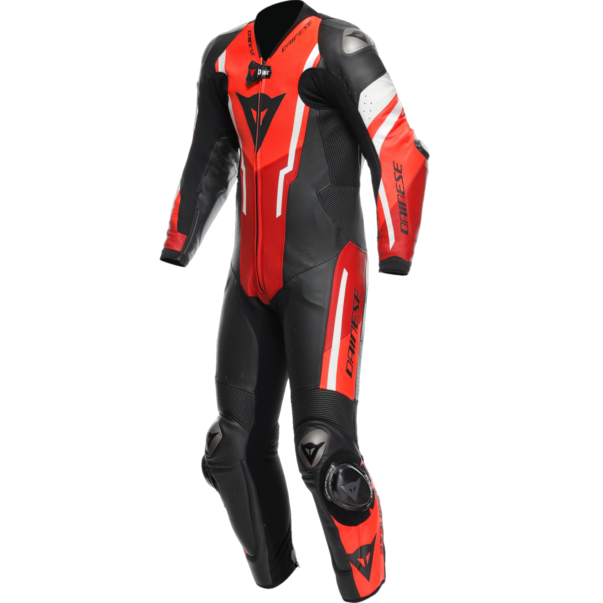 Dainese Dainese Misano 3 D-Air Perforated Leather 1 Piece Suit - Black / Red / Red Fluo