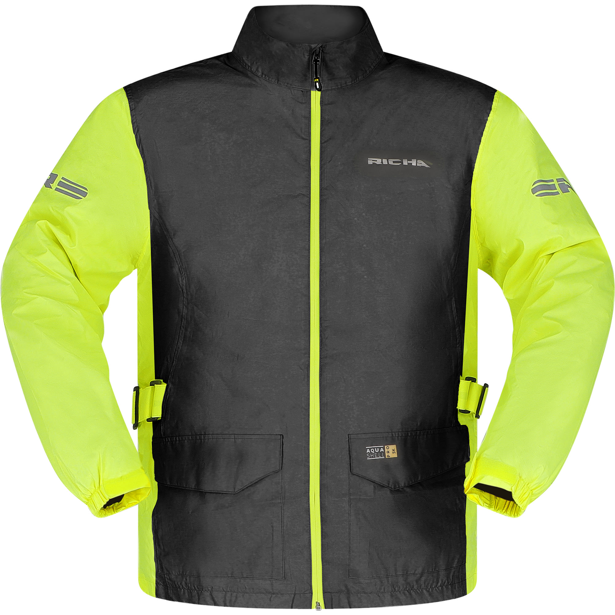 Richa Richa Monsoon Rain Jacket - Black / Fluo Yellow