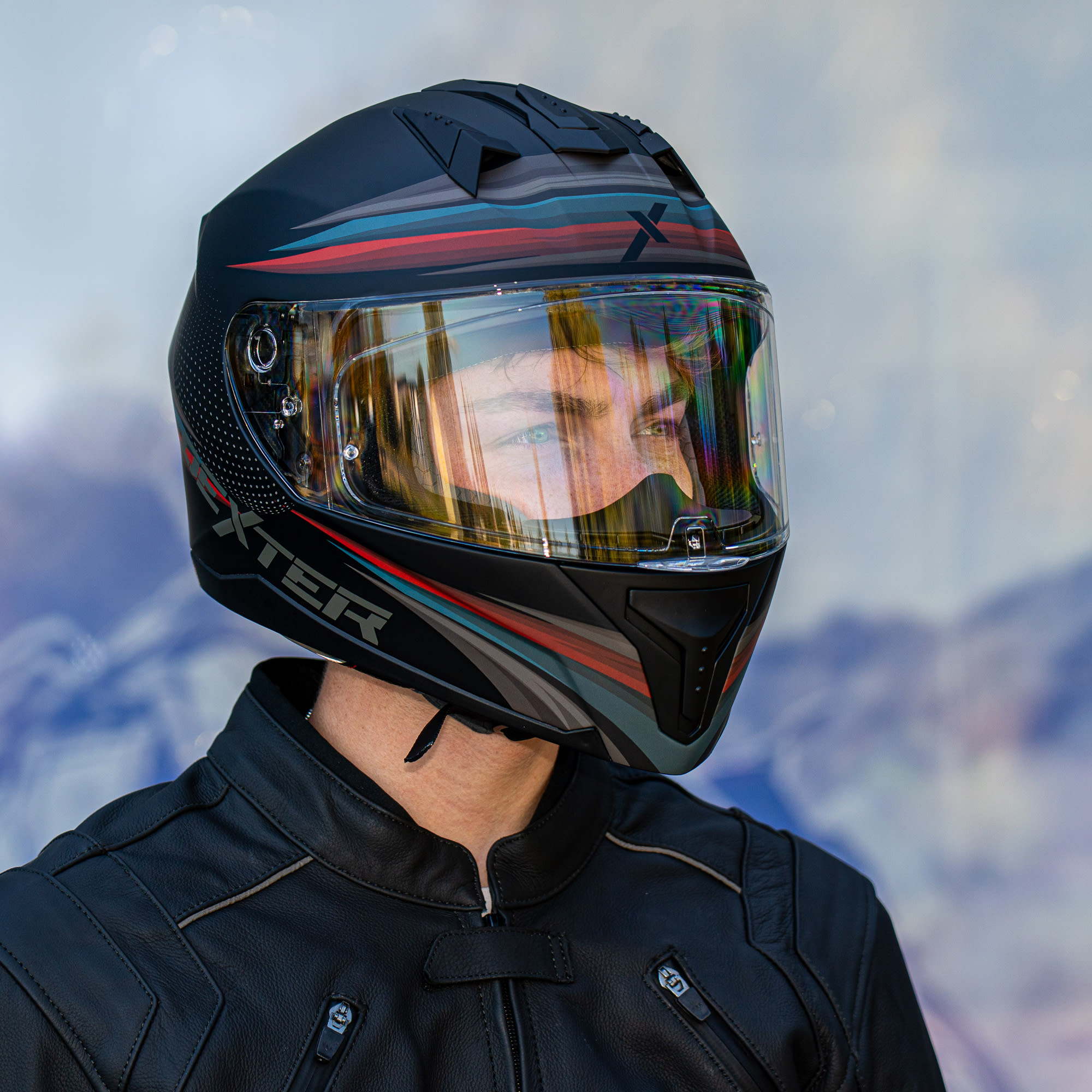 DXR Helmets Dexter Eleven - Stranger Black / Red / Blue / Grey