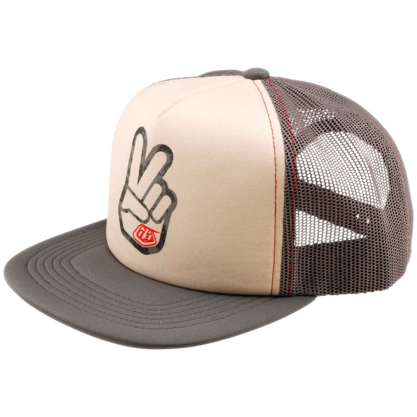 Troy Lee Designs Troy Lee Designs Trucker Snapback Cap - Peace Out Vintage White / Carbon