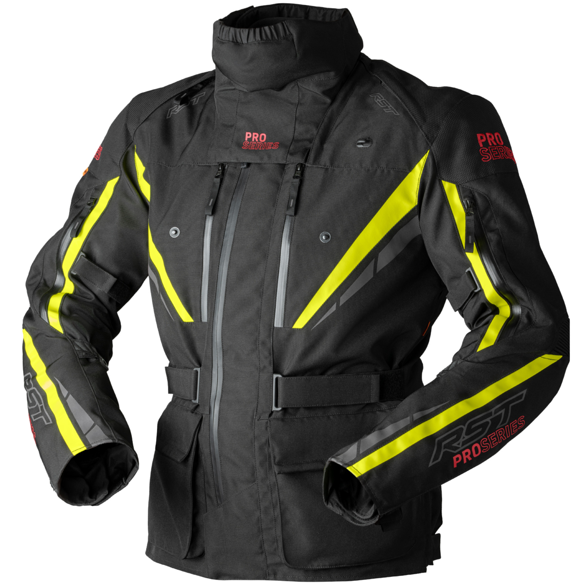 RST RST Pro Series Paragon D3O Textile Jacket - Black / Fluo Yellow