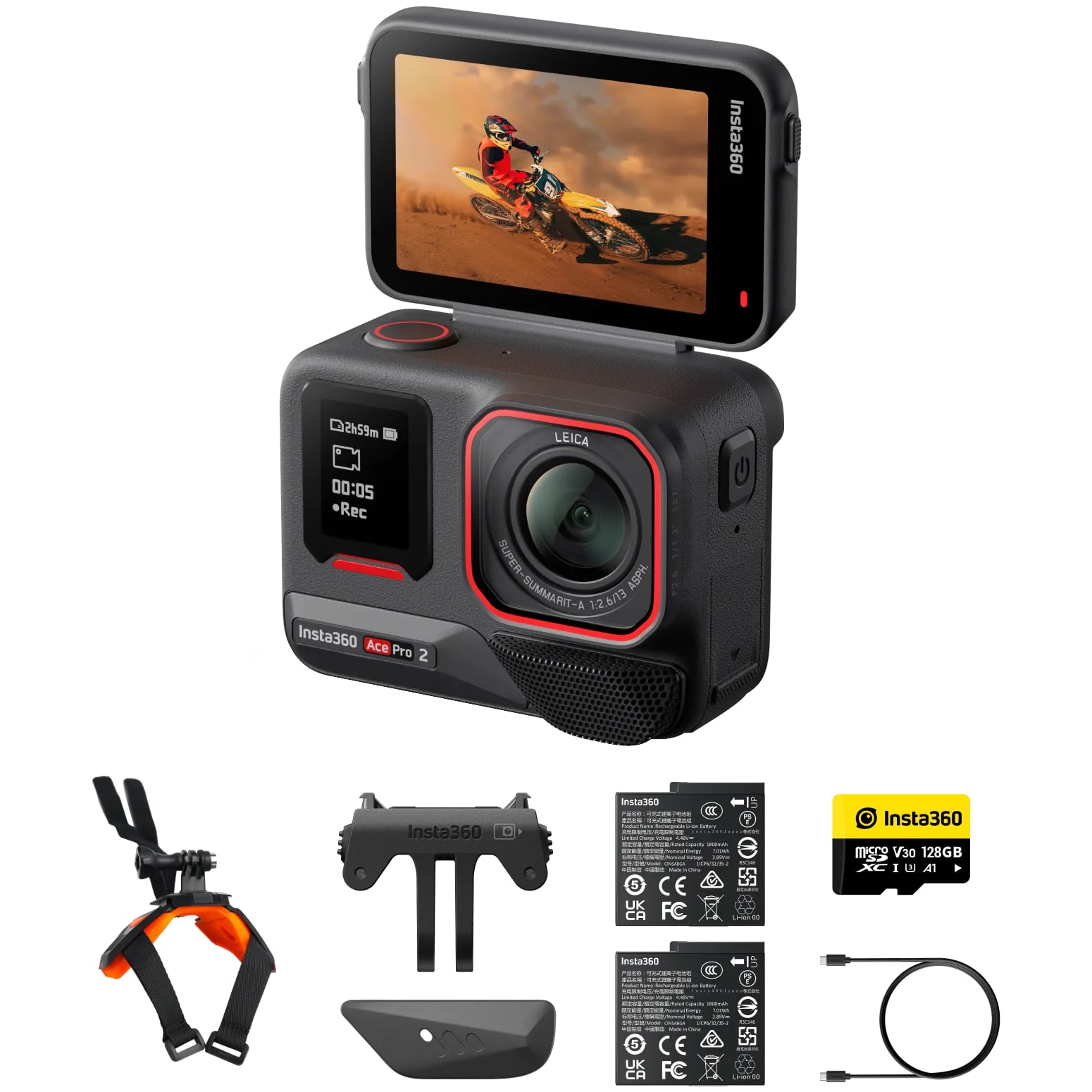 Insta360 Insta360 Ace Pro 2 Action Camera  - Motorcycle Bundle