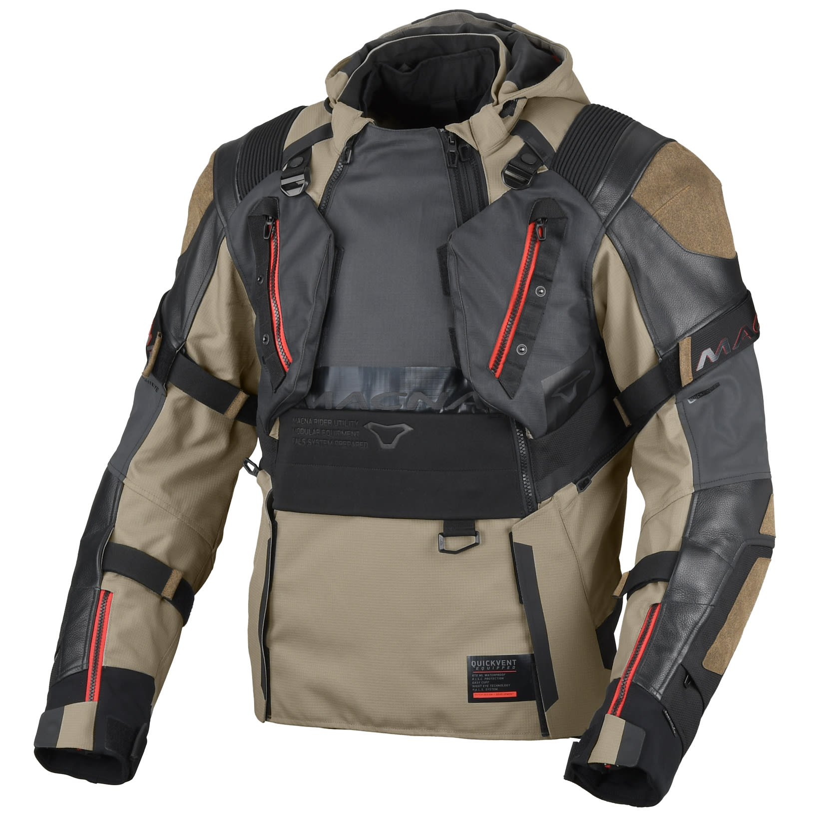 Macna Macna Tryton Textile Jacket - Taupe / Black