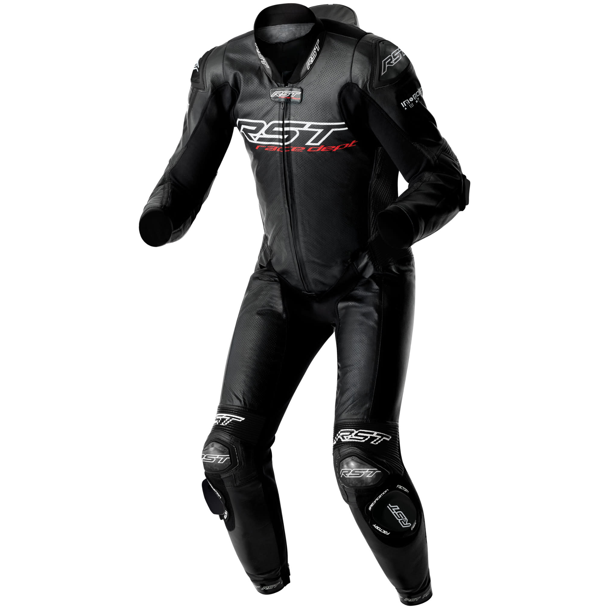 RST RST Race Dept V4.2 Kangaroo One Piece D3O Airbag Leather Suit - Black