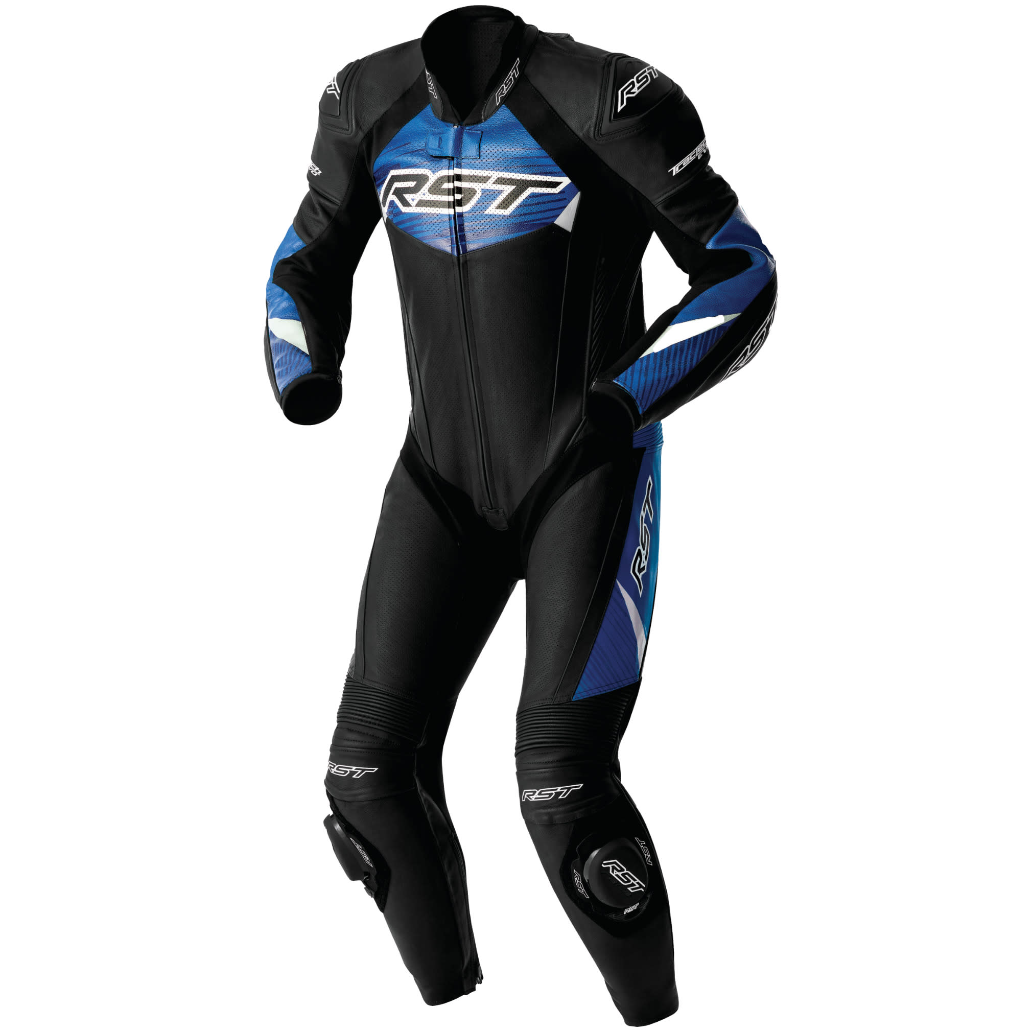RST RST Tractech Evo D3O One Piece Leather Suit - Black / Blue