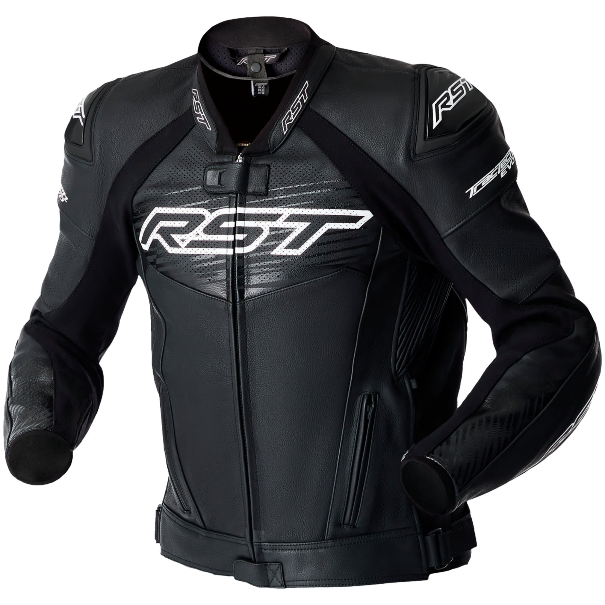 RST RST Tractech Evo D3O Leather Jacket - Black / White