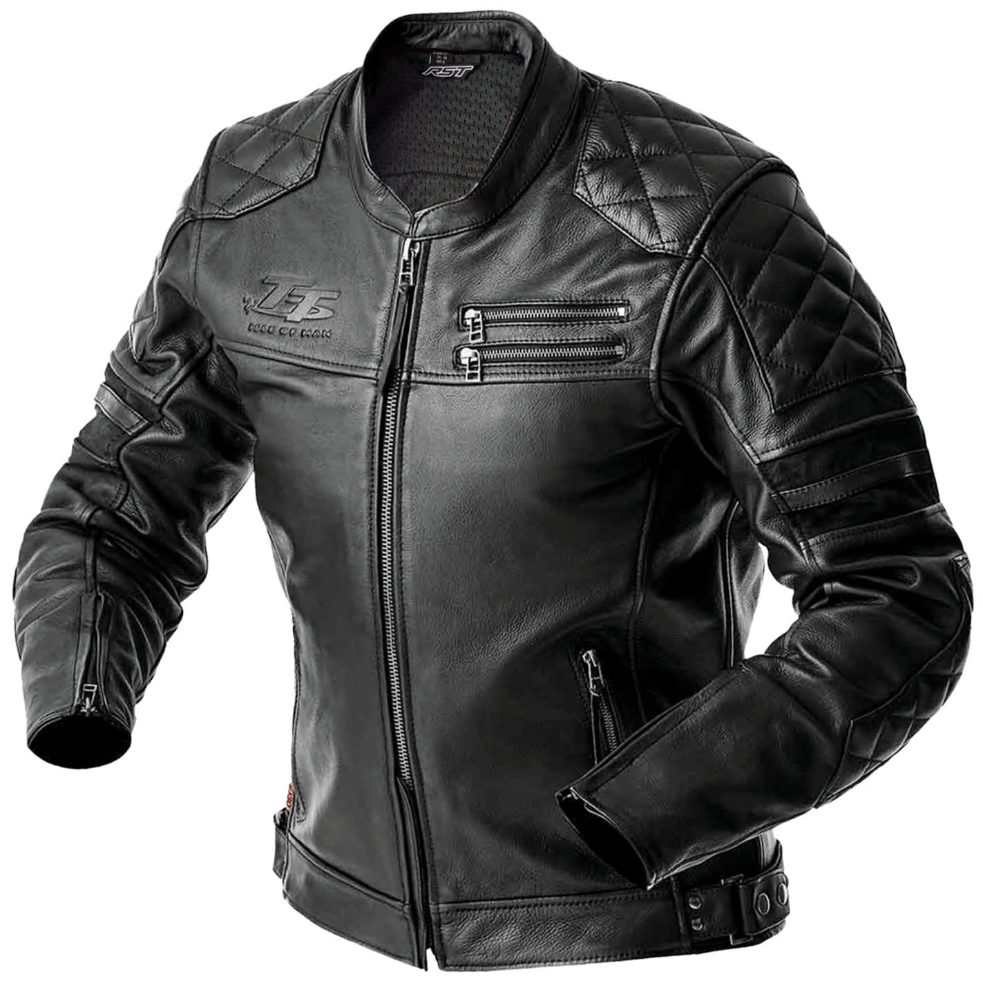 RST IOM TT Hillberry D3O CE Leather Jacket - Black - FREE UK DELIVERY