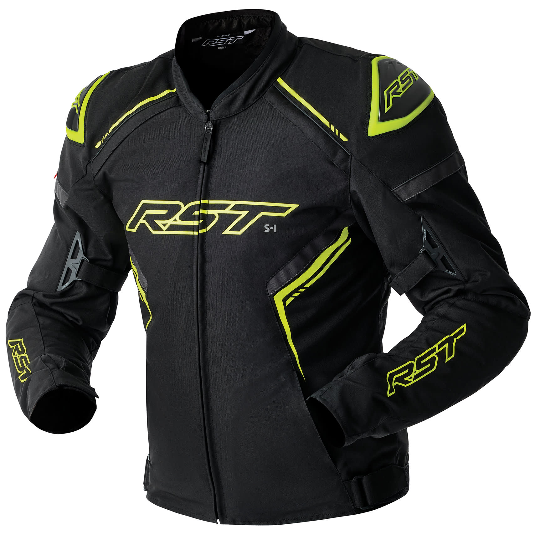 RST RST S1 D3O Textile Jacket - Black / Grey / Flo Yellow