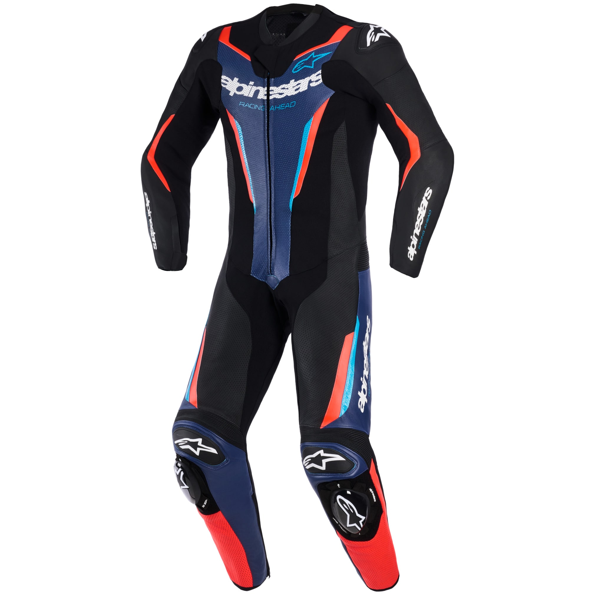 Alpinestars Alpinestars GP Force V2 Leather 1 Piece Suit - Black / Blue / Fluo Red