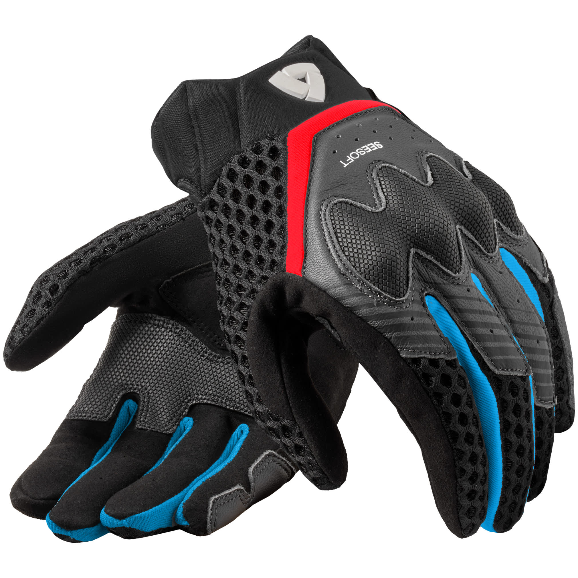 Rev'it Rev'it Veloz Leather Gloves - Red / Blue