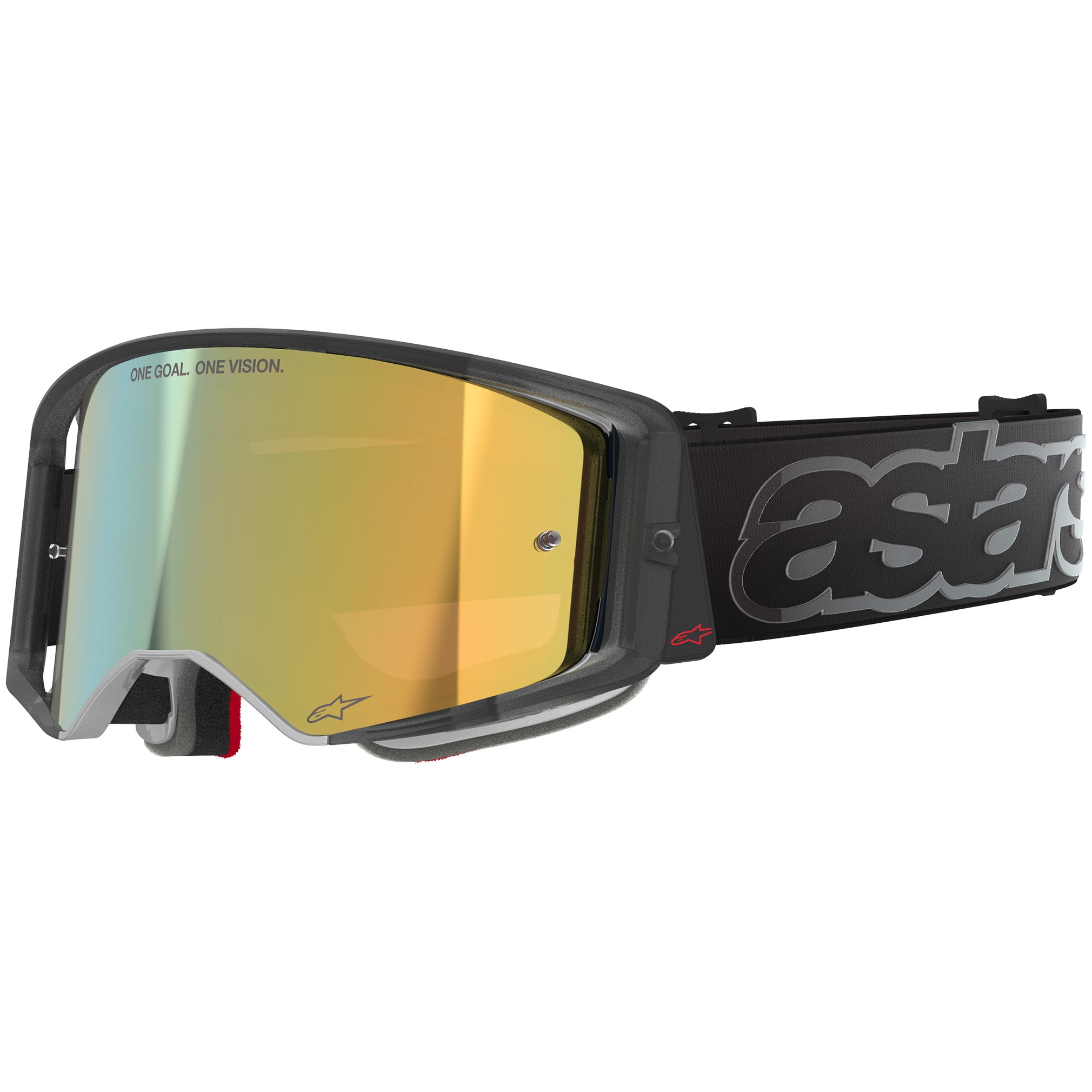 Alpinestars Supertech Vision Vista Motocross Goggles - Black / Mirror Gold Lens