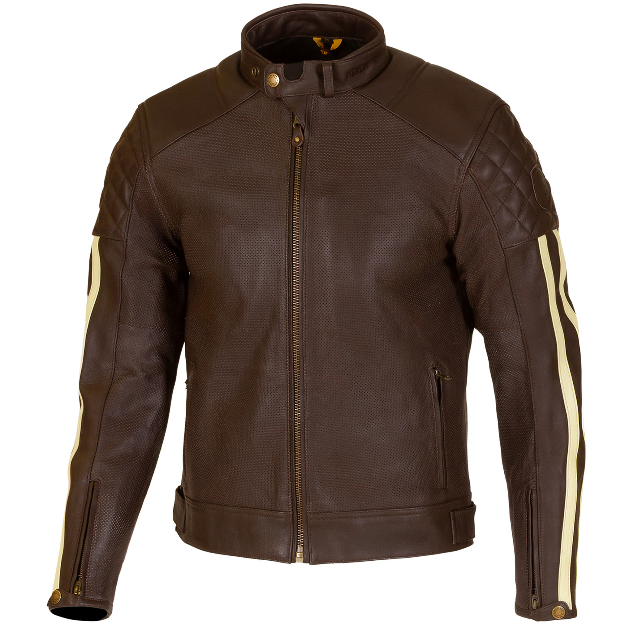 Merlin Merlin Icon D3O® Leather Jacket - Brown / Cream