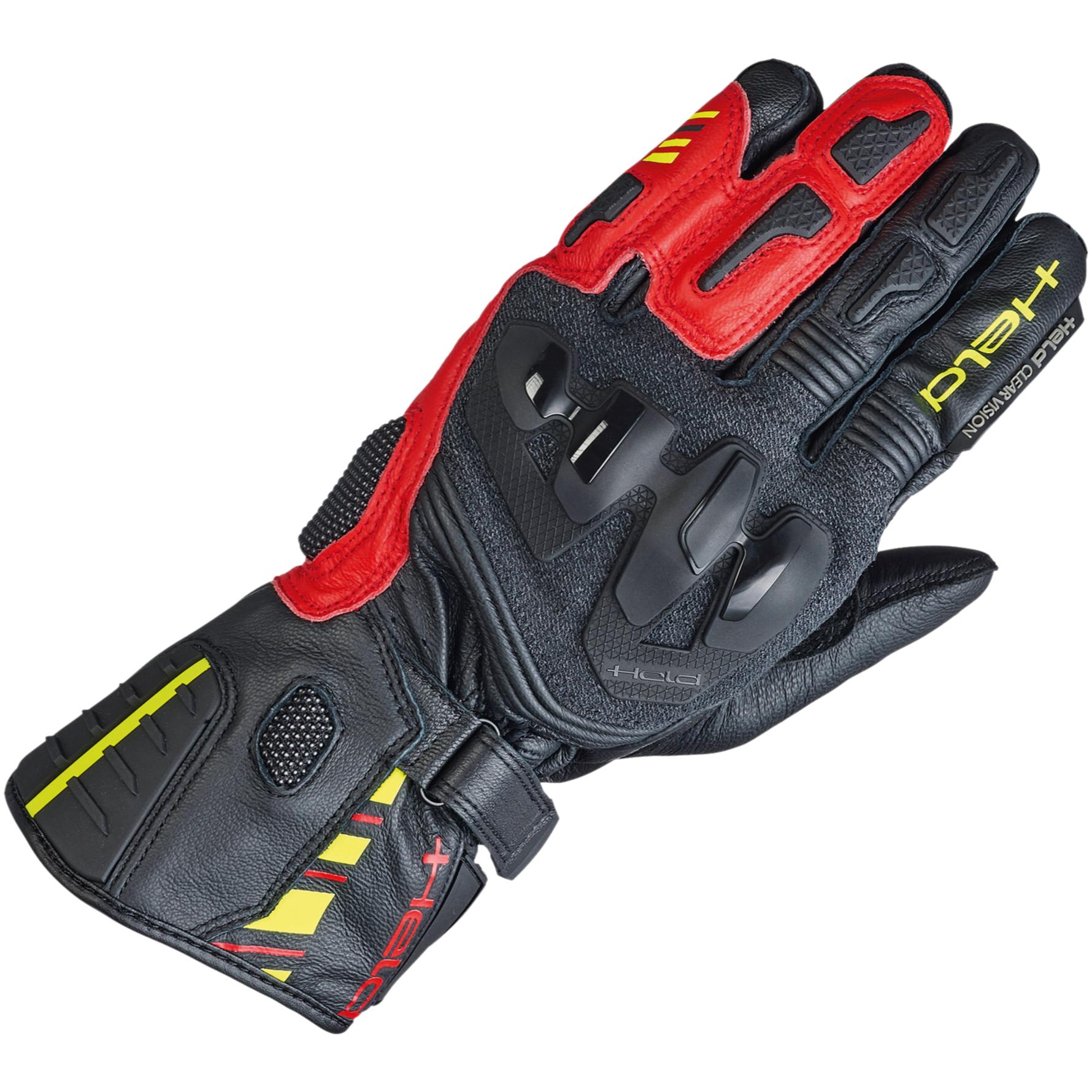Held Held Evo Thrux 3 Leather Gloves - Black / White / Red