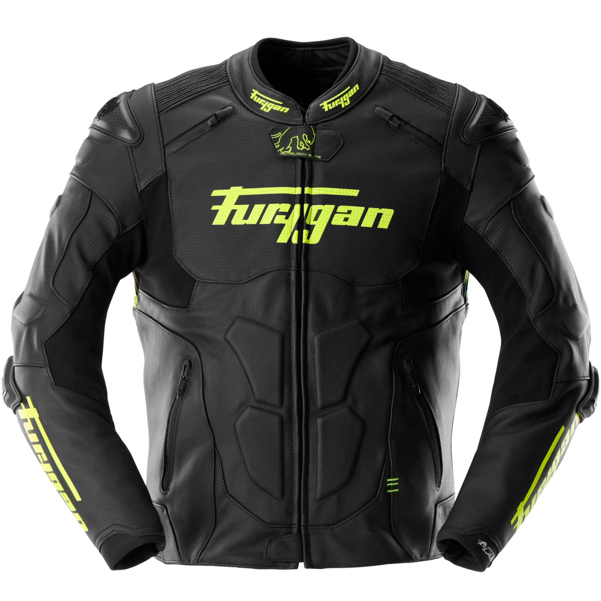 Furygan Furygan Raptor Evo 3 Leather Jacket - Black / Fluo Yellow