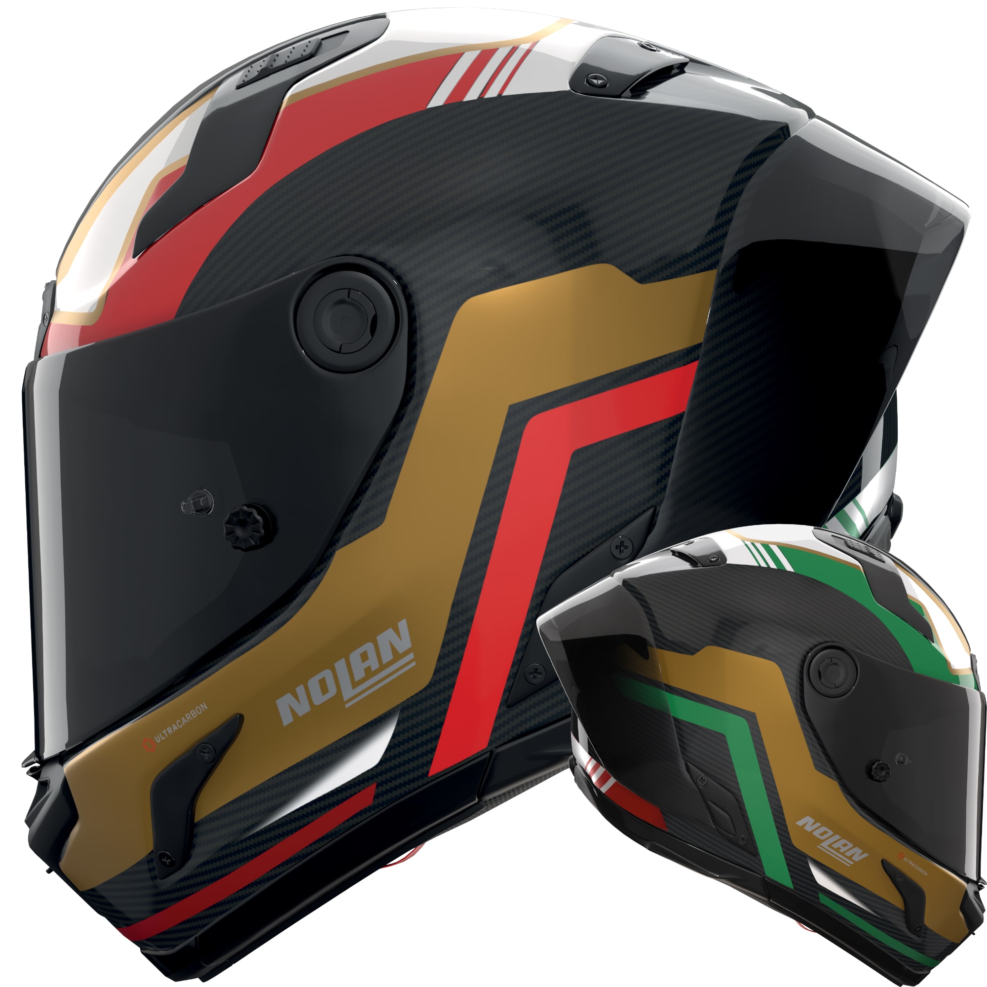 Nolan Nolan X-804 RS Ultra Carbon Piega - Carbon / Gold / Green
