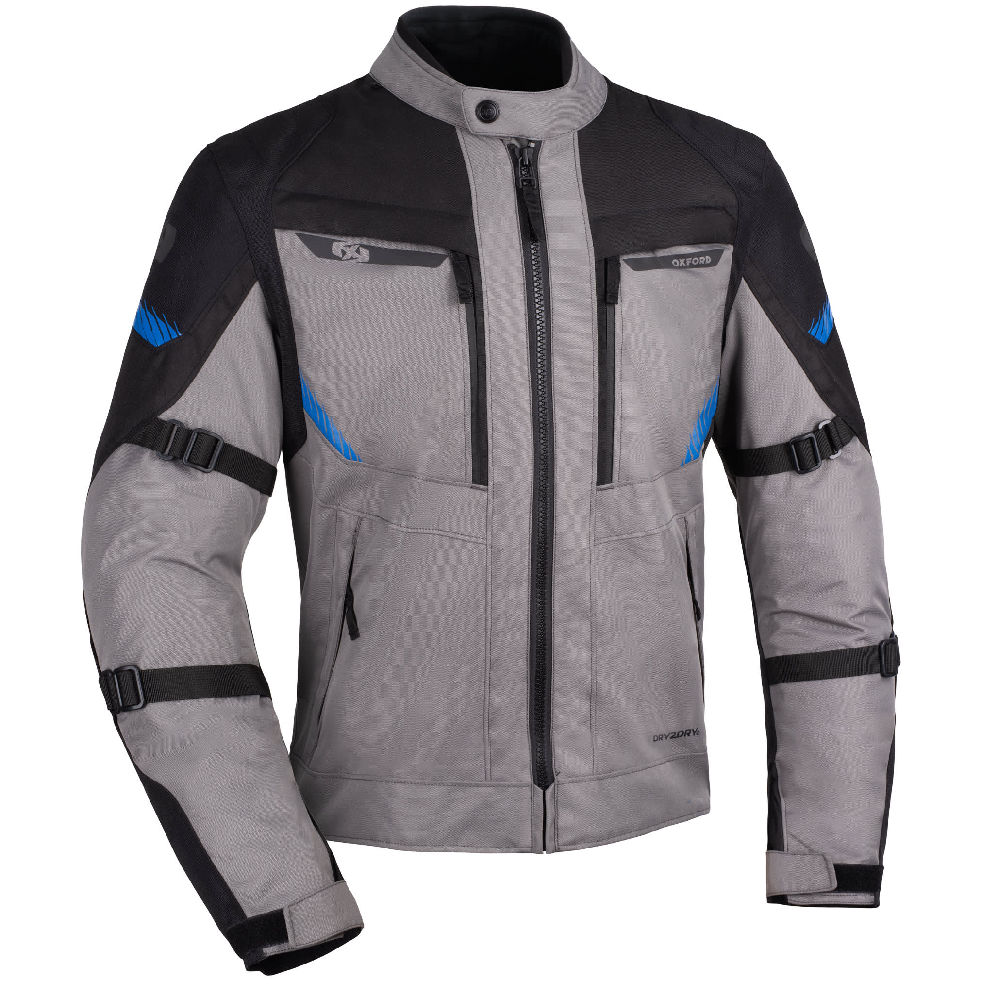 Oxford Clothing Oxford Toronto 1.0 Dry2Dry Textile Jacket - Black / Grey / Blue