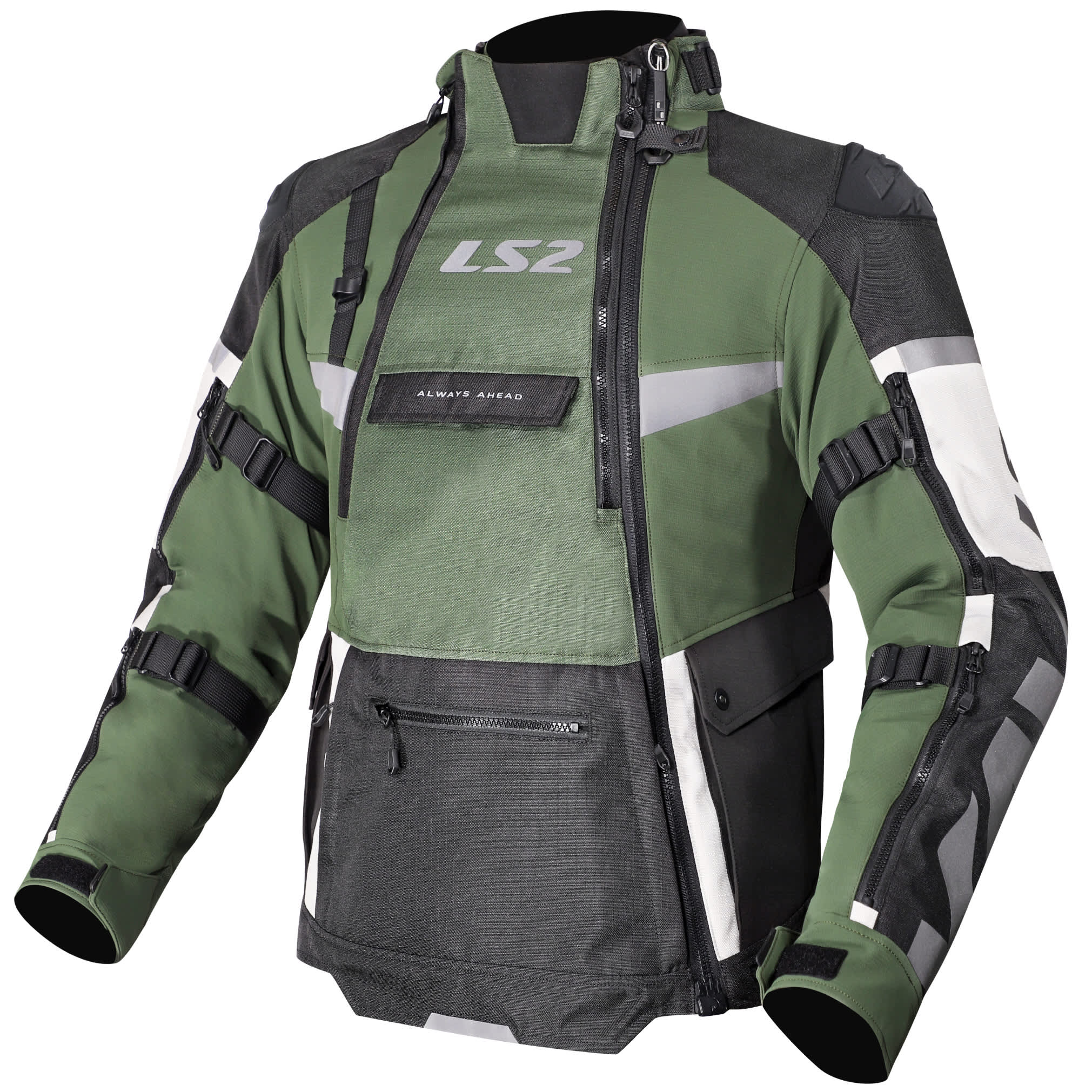 LS2 LS2 X-Master Textile Jacket - Black / Green / Grey