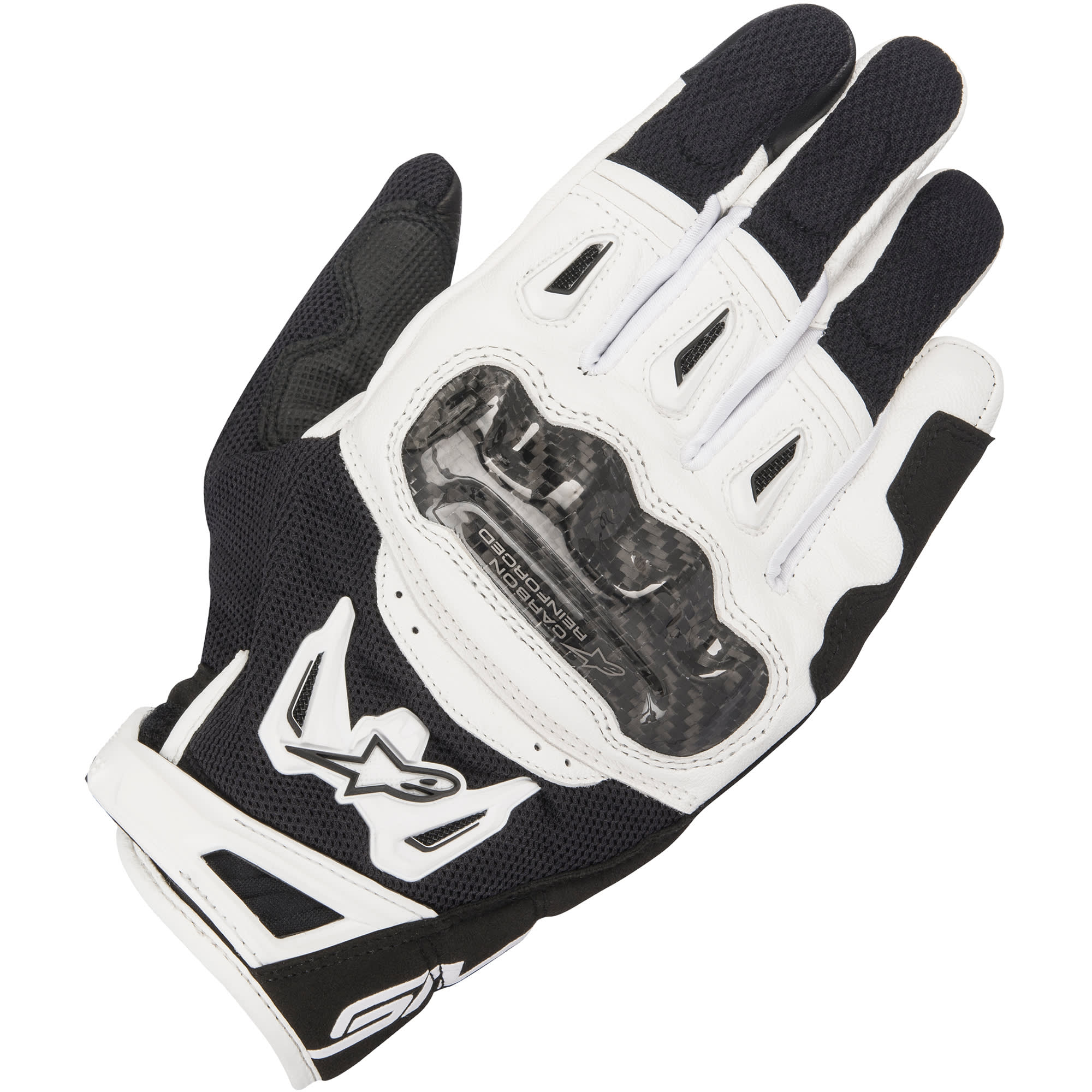 Alpinestars Alpinestars SMX-2 Air Carbon V2 Leather Gloves - Black / White