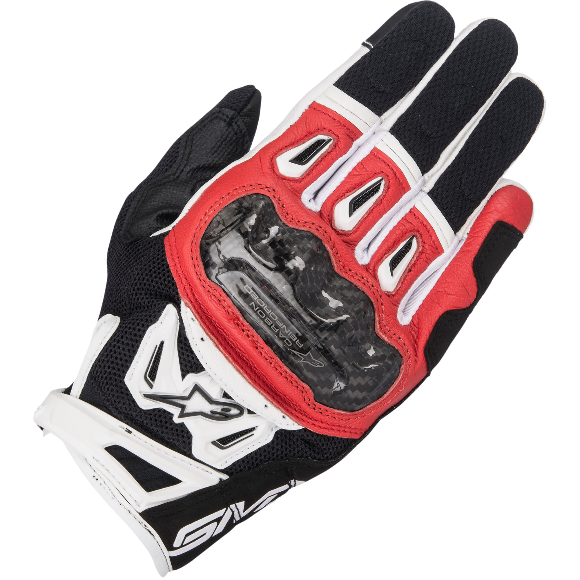 Alpinestars Alpinestars SMX-2 Air Carbon V2 Leather Gloves - Black / Red / White
