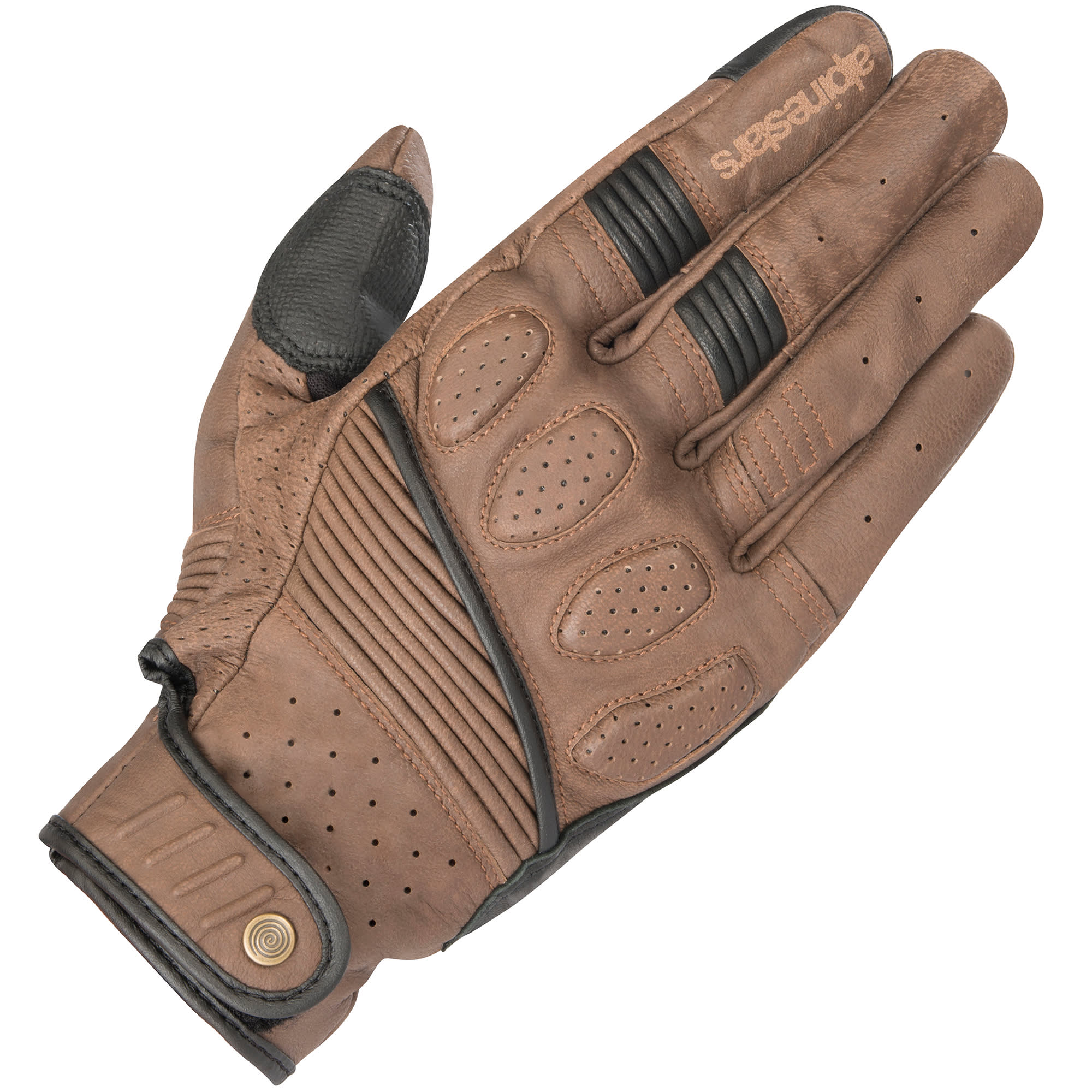 ナツ Alpinestars Crazy Eight Leather Gloves - Brown / Black - FREE UK