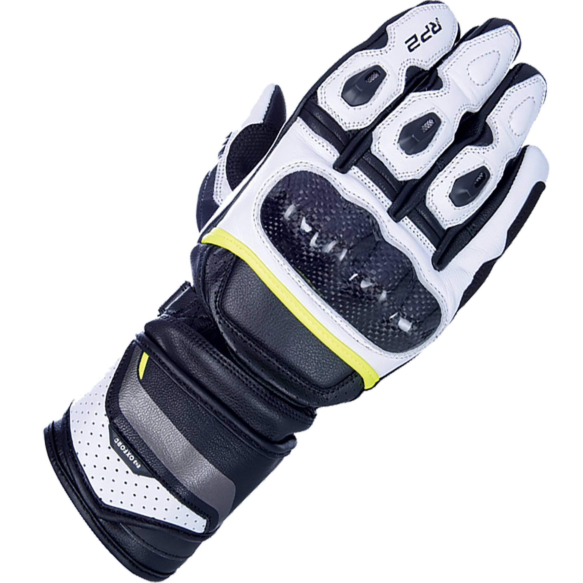 Oxford Clothing Oxford RP-2 2.0 Leather Glove - Black / White / Fluo Yellow