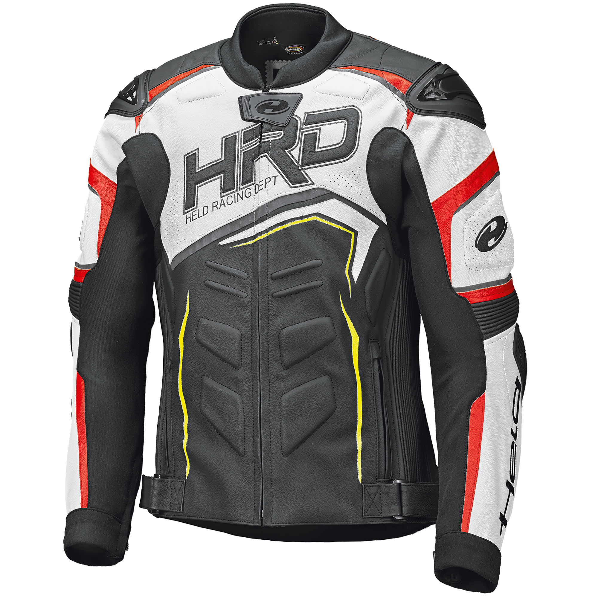 Held Held Safer 2 Leather Jacket - Black / White / Red
