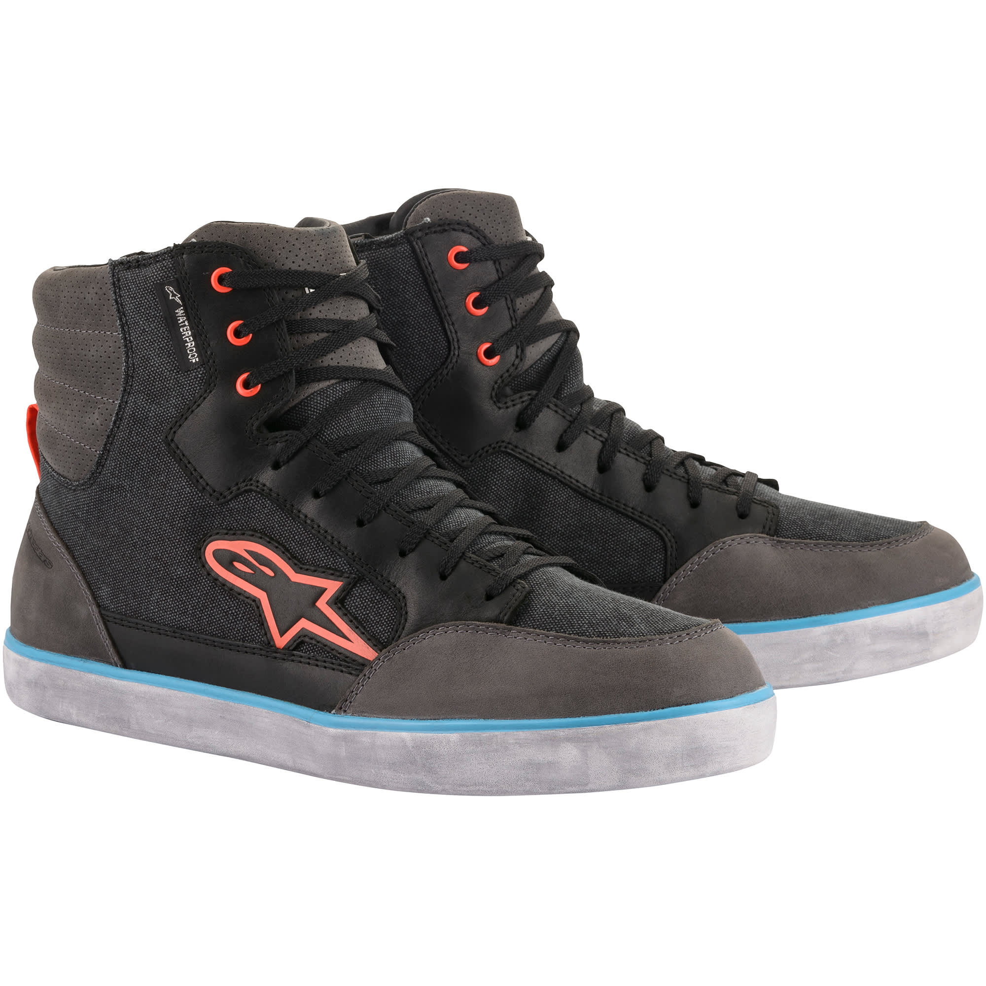 Alpinestars Alpinestars J-6 Waterproof Shoes - Black / Anthracite / Light Blue
