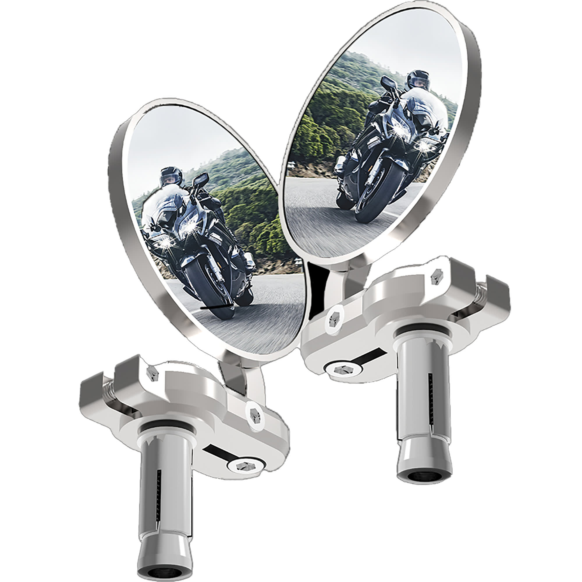 Oxford Oxford Bar End Mirrors - Silver