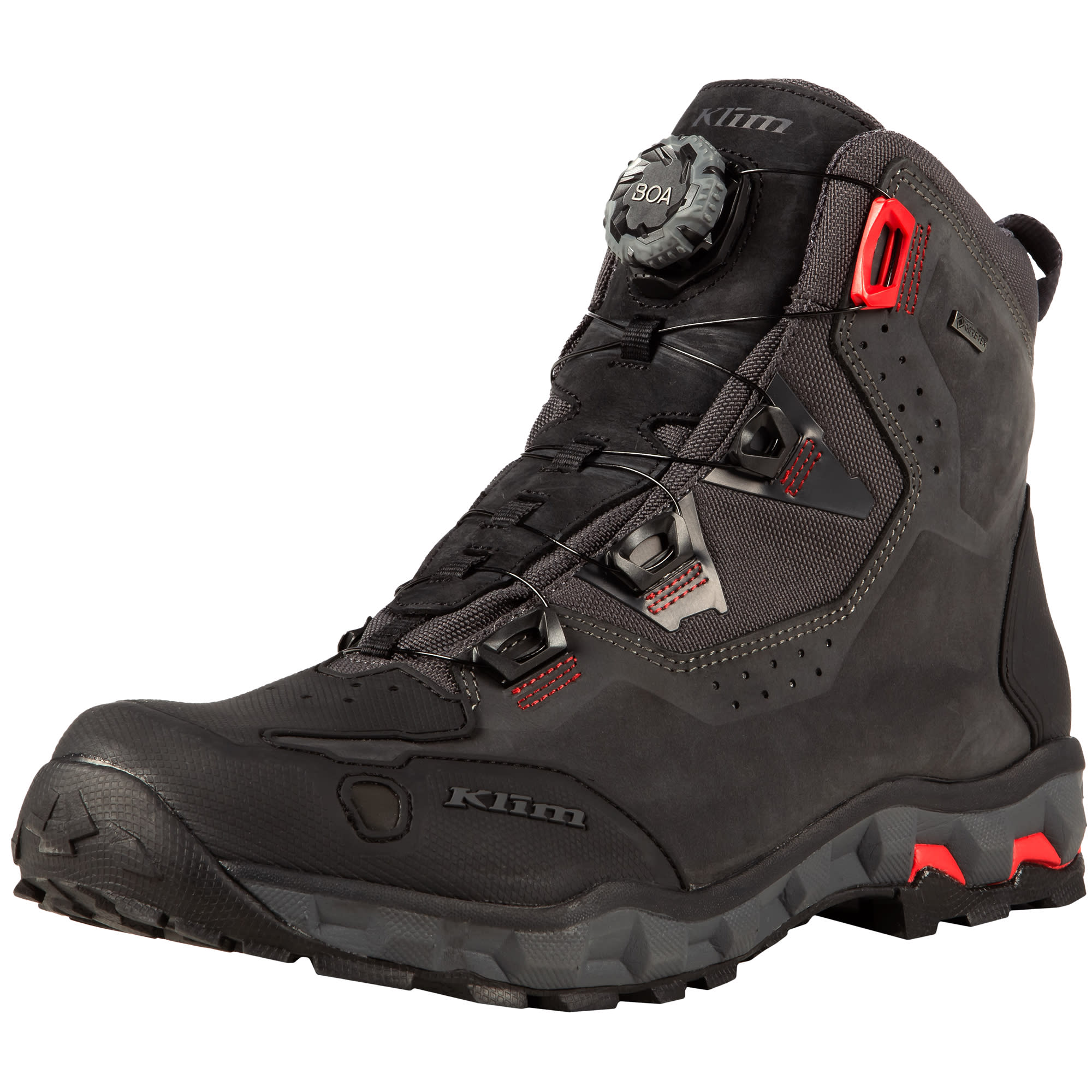 Klim Klim Outlander Gore-Tex Leather Boots - Asphalt / High Risk Red