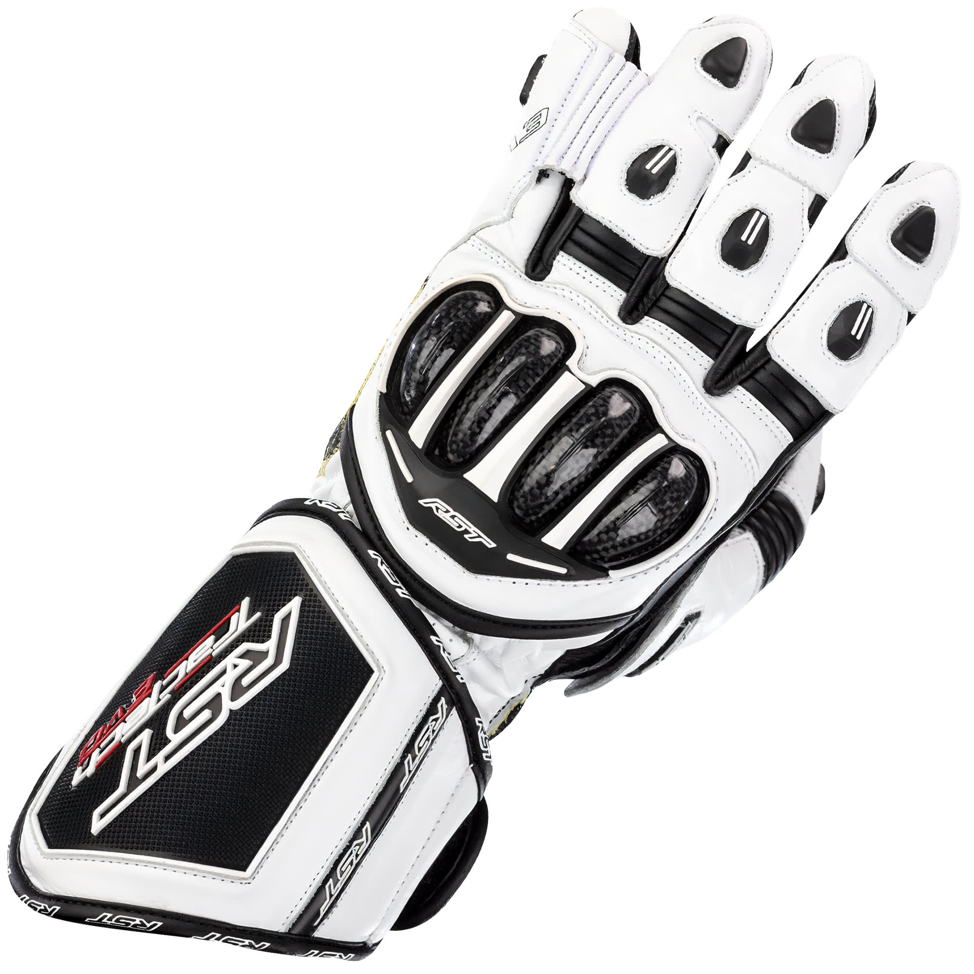 RST RST Tractech Evo 4 CE Leather Gloves - White / Black