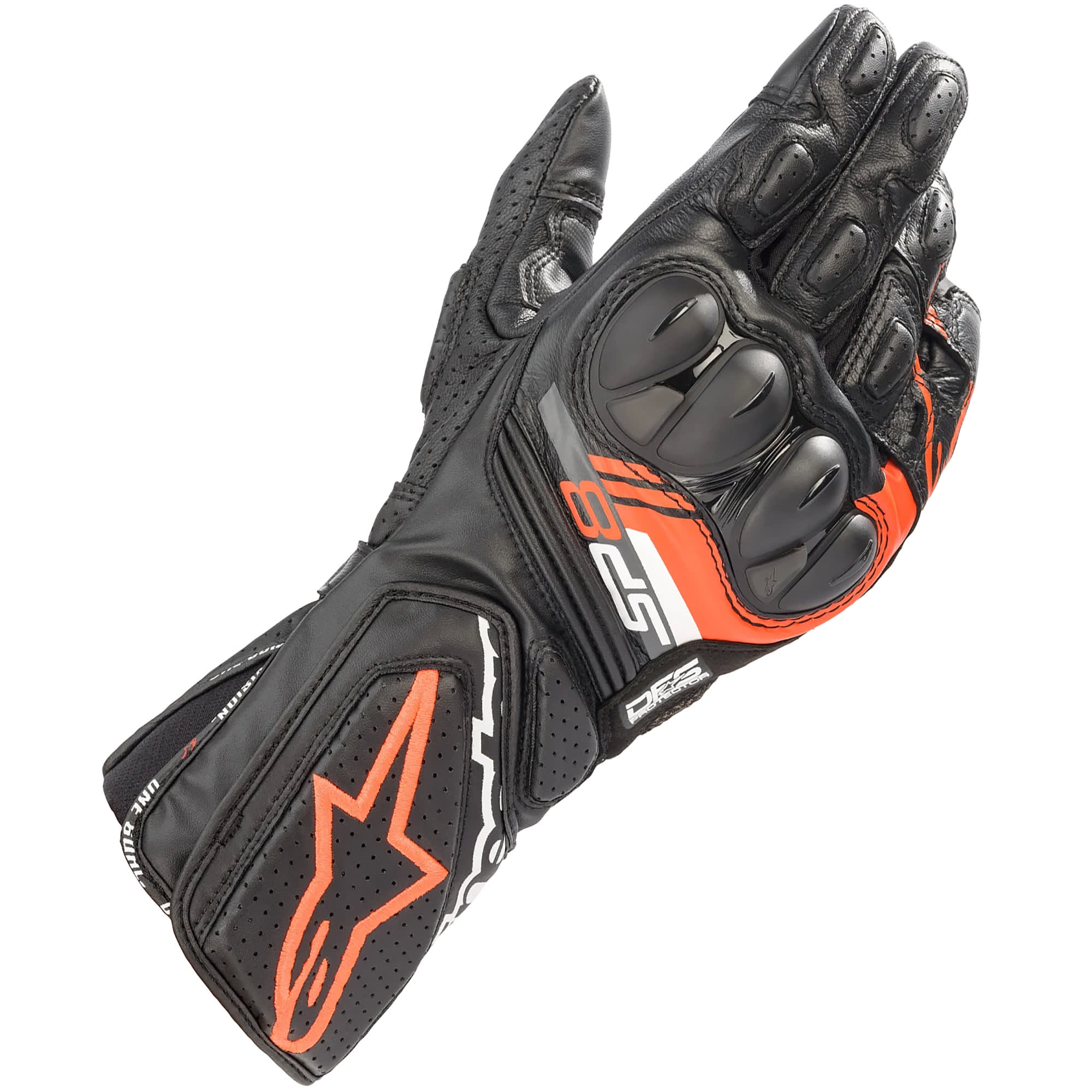 Alpinestars Alpinestars SP-8 V3 Leather Gloves - Black / Red Fluo