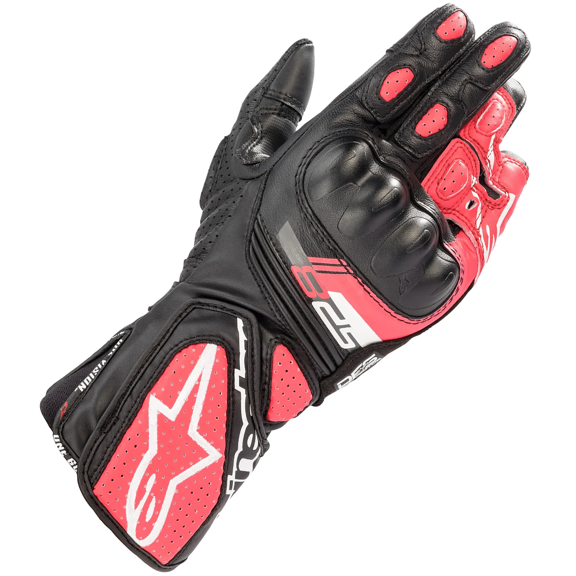 Alpinestars Alpinestars Stella SP-8 V3 Leather Gloves - Black / White / Diva Pink