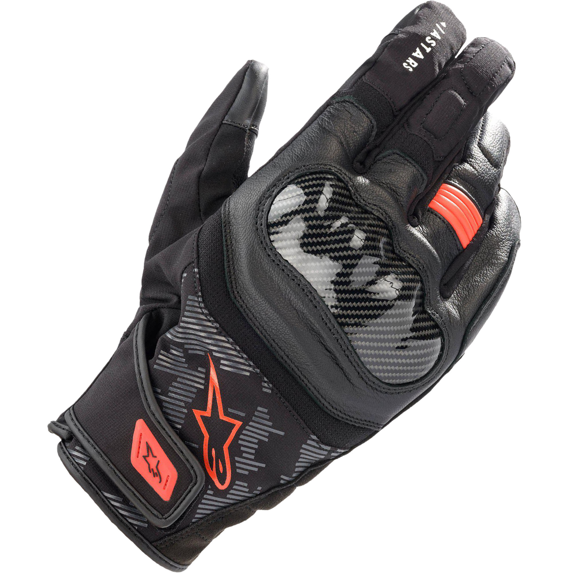 Alpinestars Alpinestars SMX Z Drystar Leather Gloves - Black / Red Fluo
