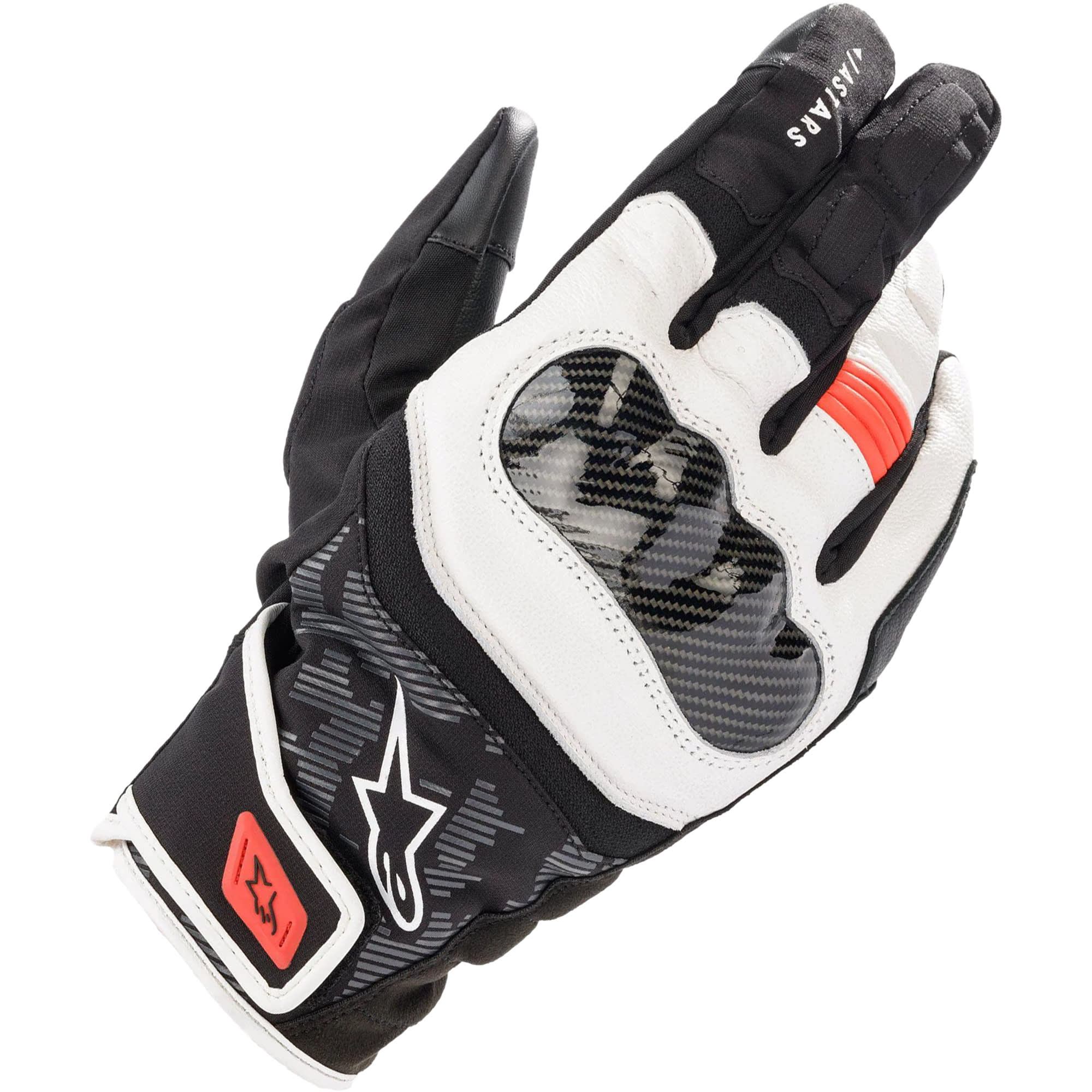 Alpinestars Alpinestars SMX Z Drystar Leather Gloves - Black / White / Red Fluo