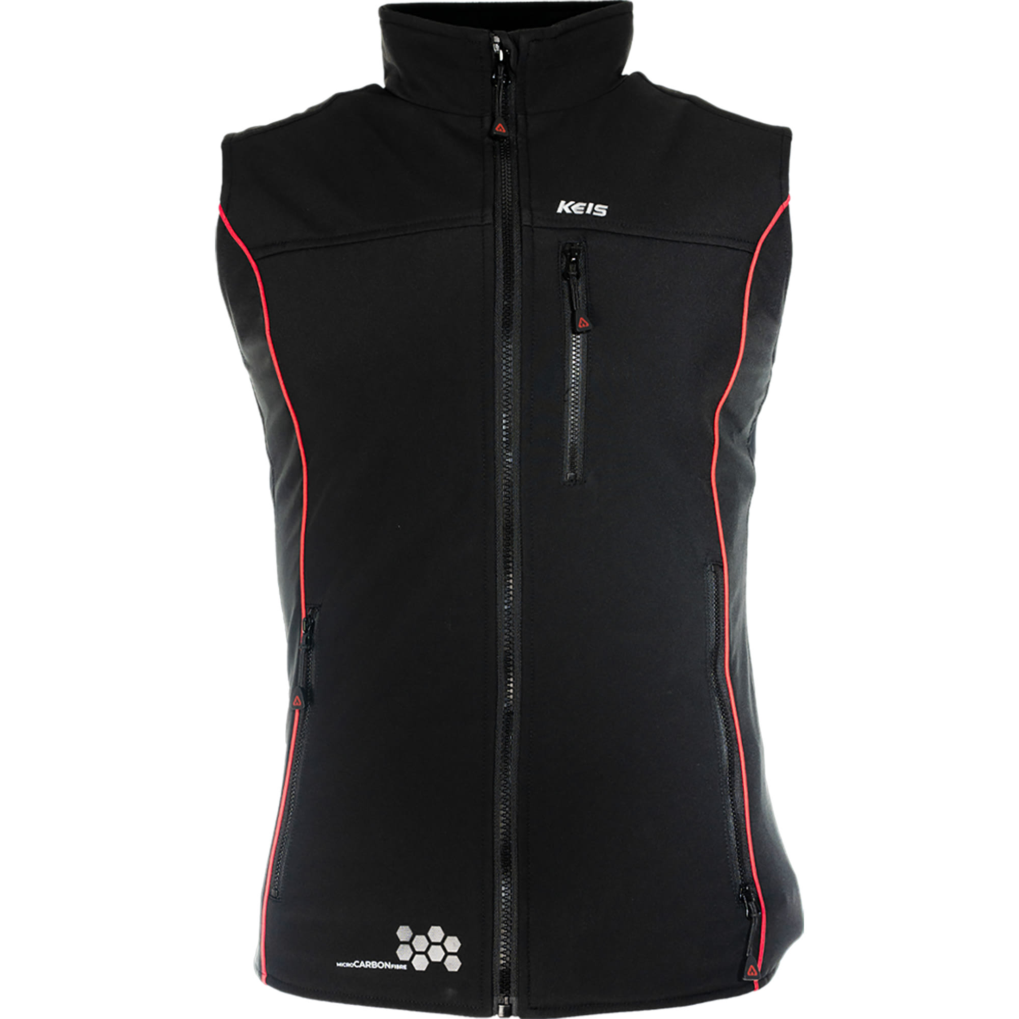 Keis Keis B501WRP Ladies Premium Heated Bodywarmer - Black / Red