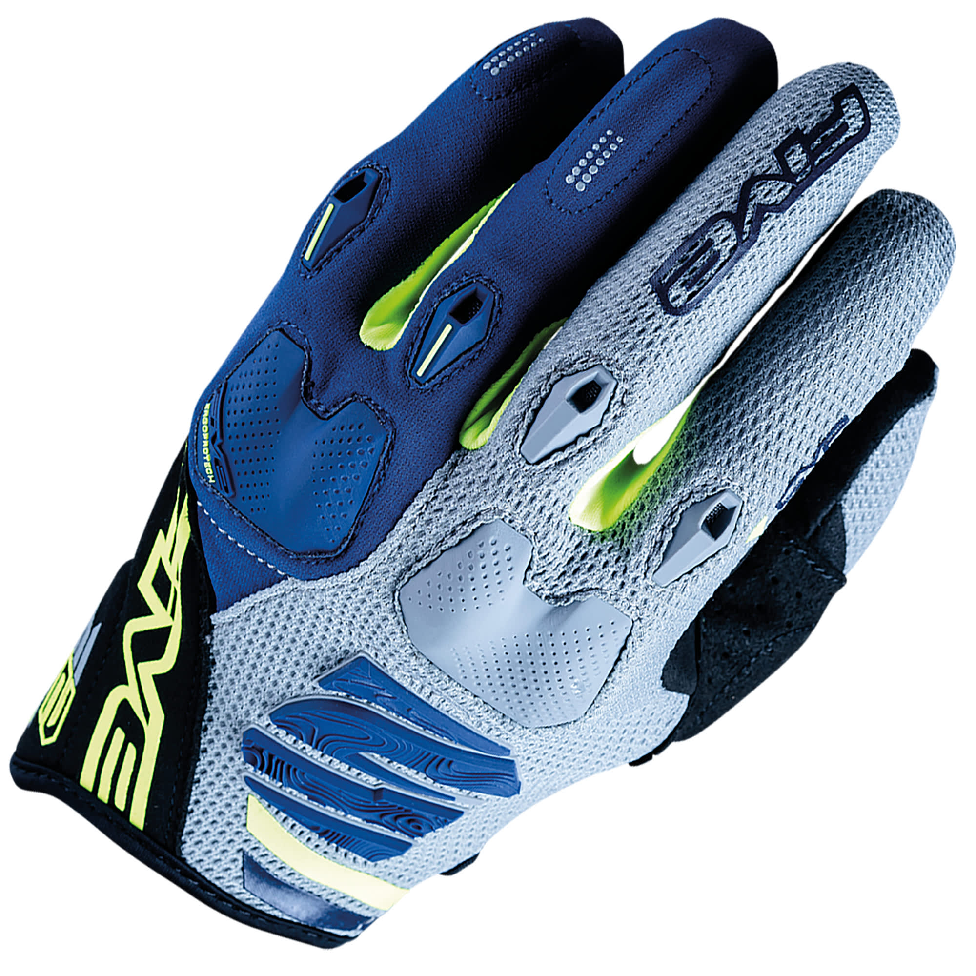 Five Five E2 Gloves - Grey / Fluo Yellow / Navy
