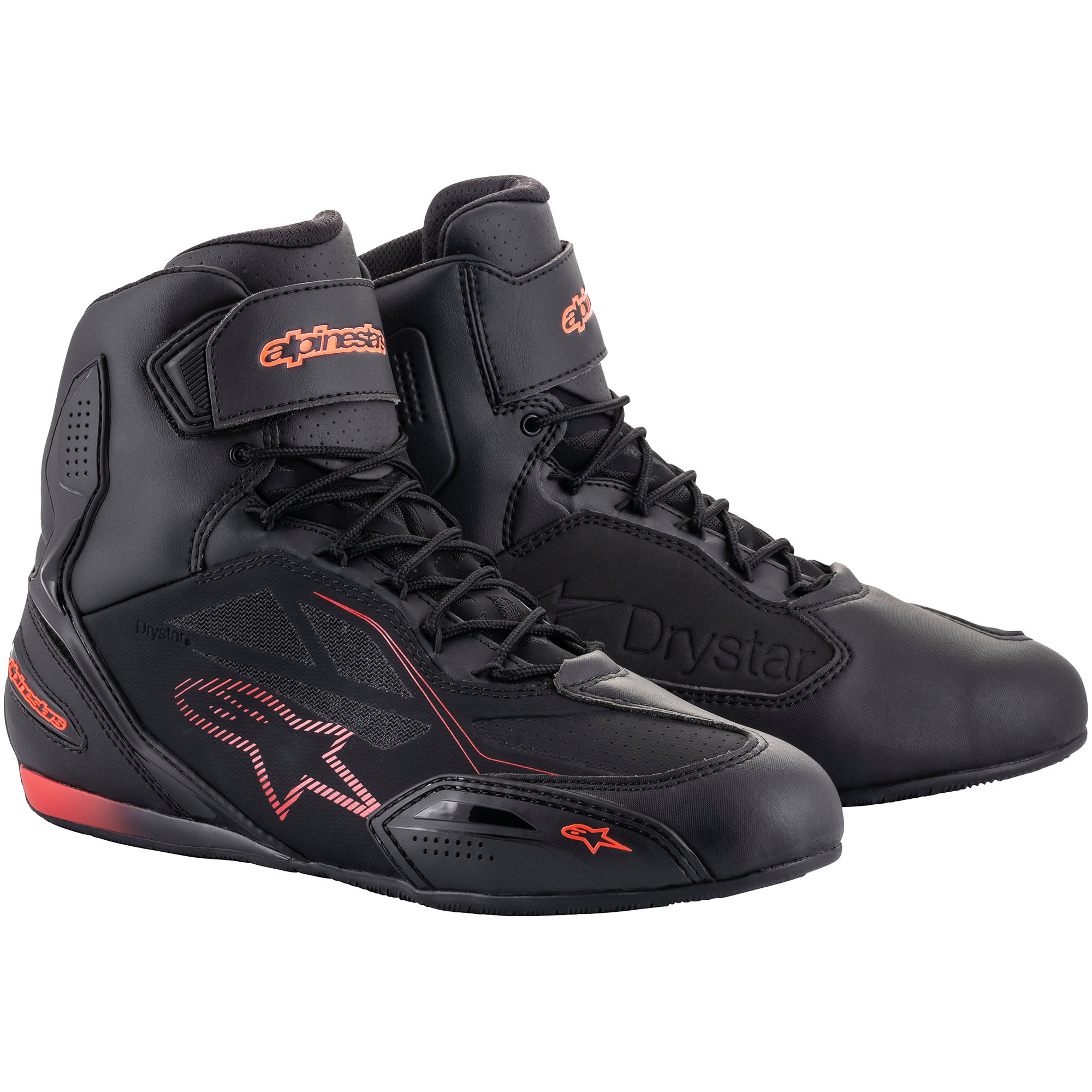 Alpinestars Faster-3 Drystar Shoes - Black / Red Fluo - FREE UK