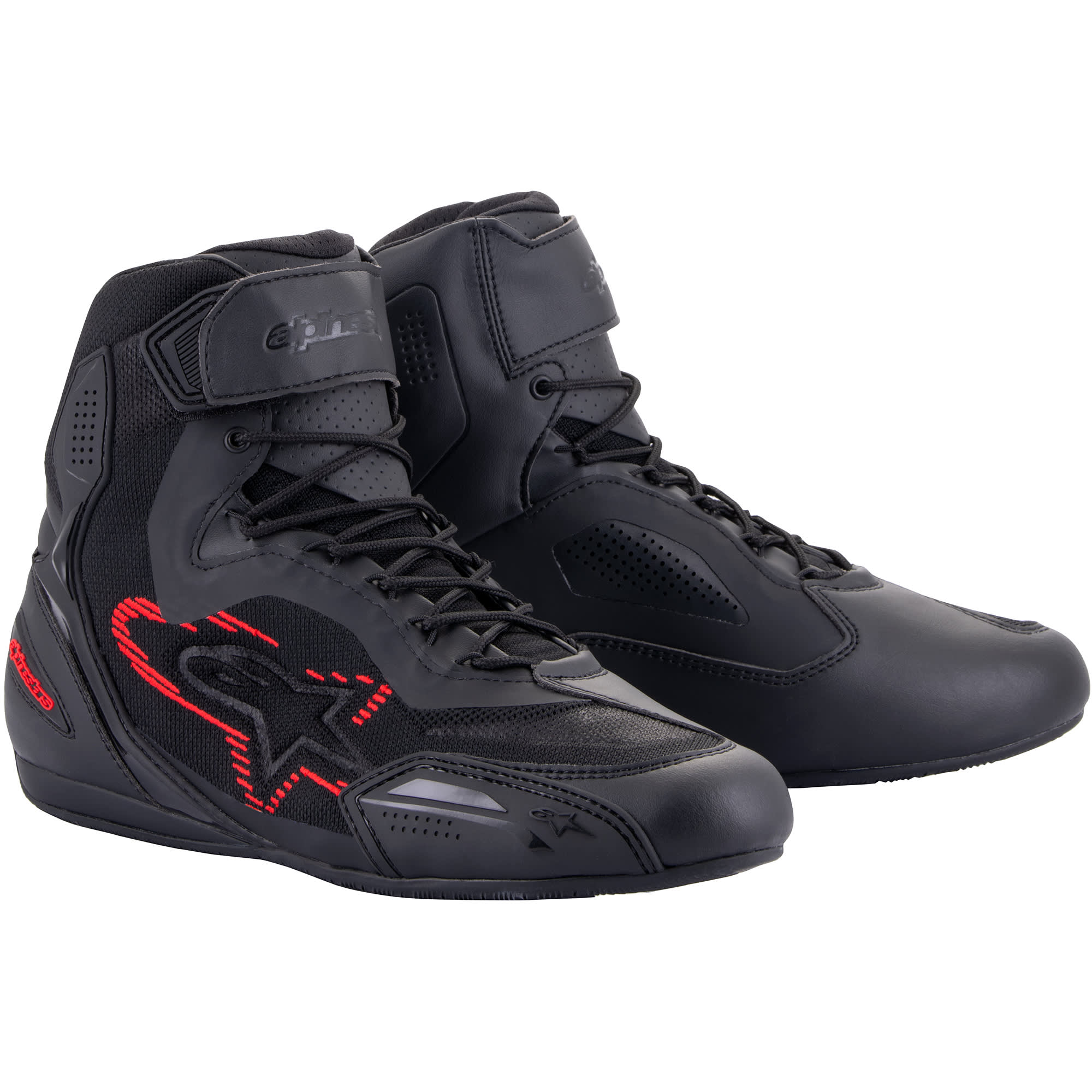Alpinestars Alpinestars Faster-3 Rideknit Shoes - Black / Dark Grey / Bright Red