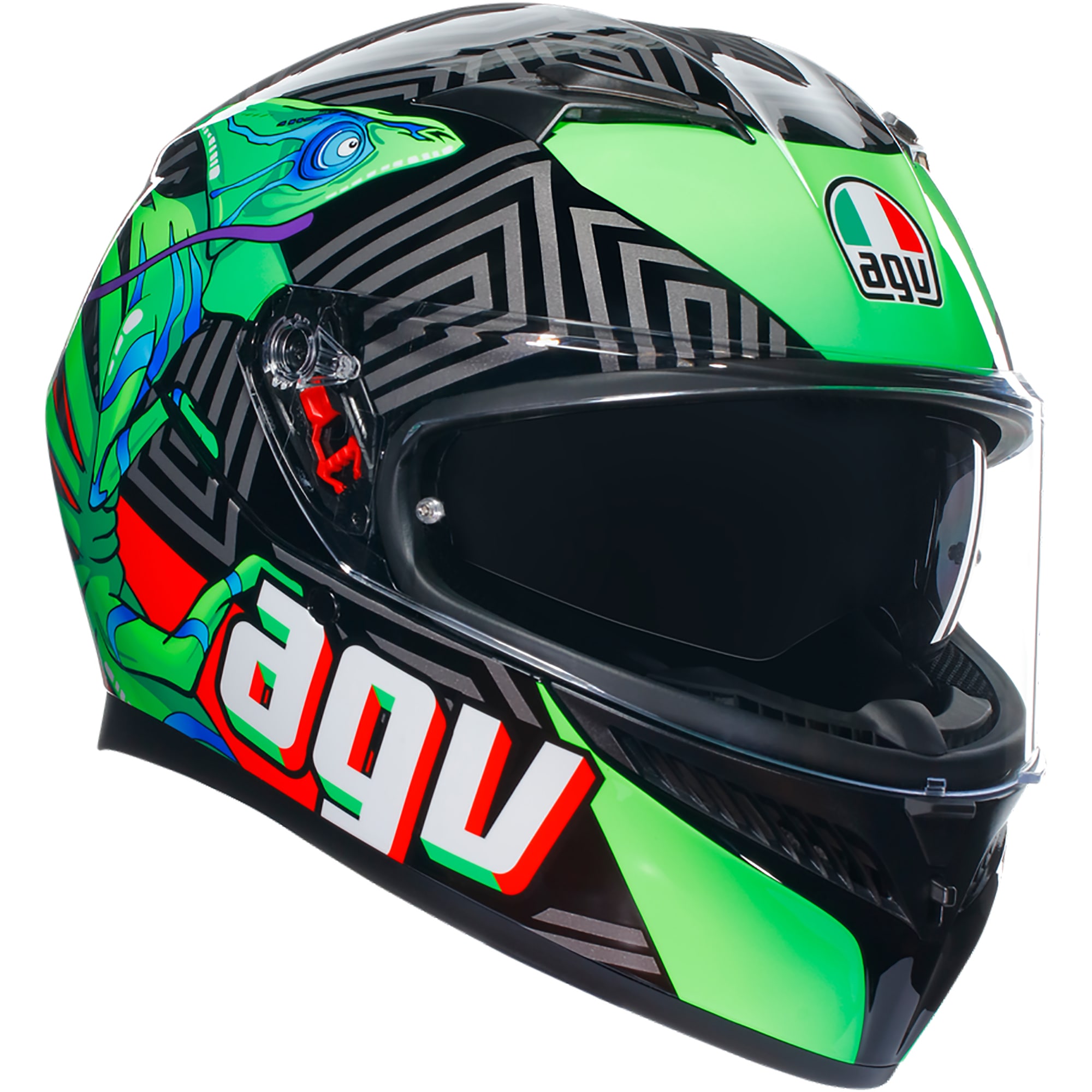 AGV K3 - Kamaleon Black / Red / Green - FREE UK DELIVERY