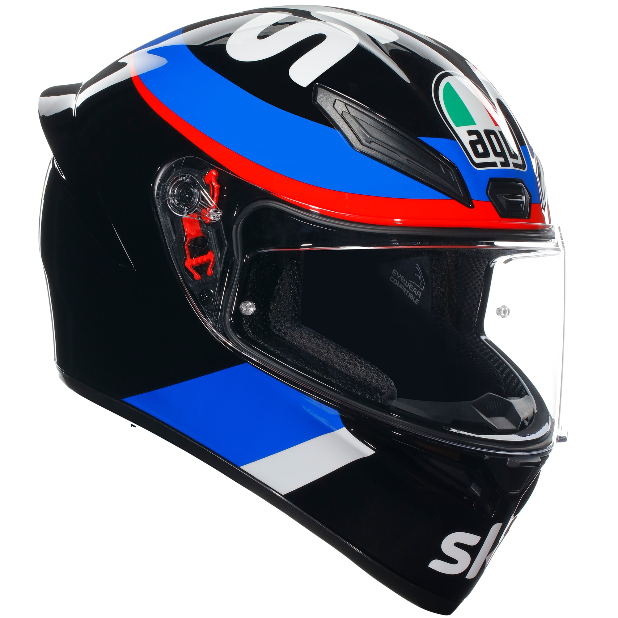 セキュリティ・セーフティ K1 VR46 SKY RACING TEAM BLACK/RED AGV K1 S - Sky Racing Team Black / Red - FREE UK DELIVERY