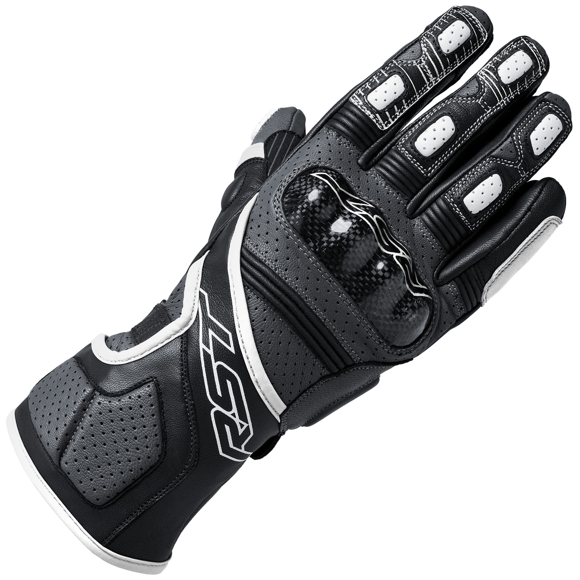 RST RST Fulcrum CE Perforated Leather Gloves - Grey / White / Black