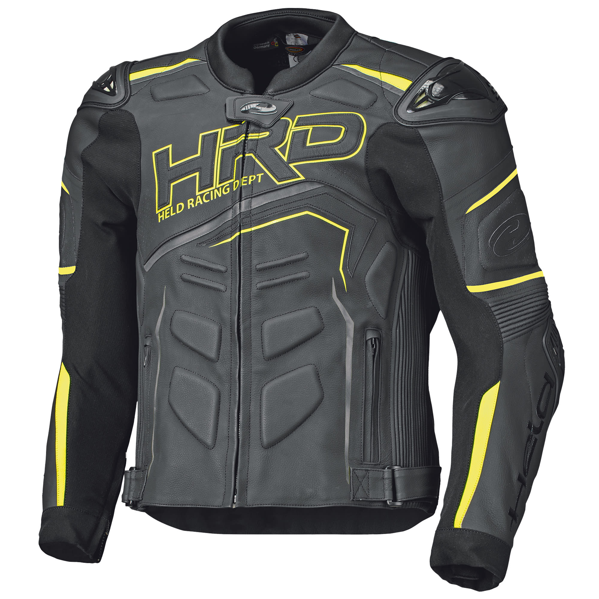 Held Held Safer 2 Leather Jacket - Black / Fluo Yellow
