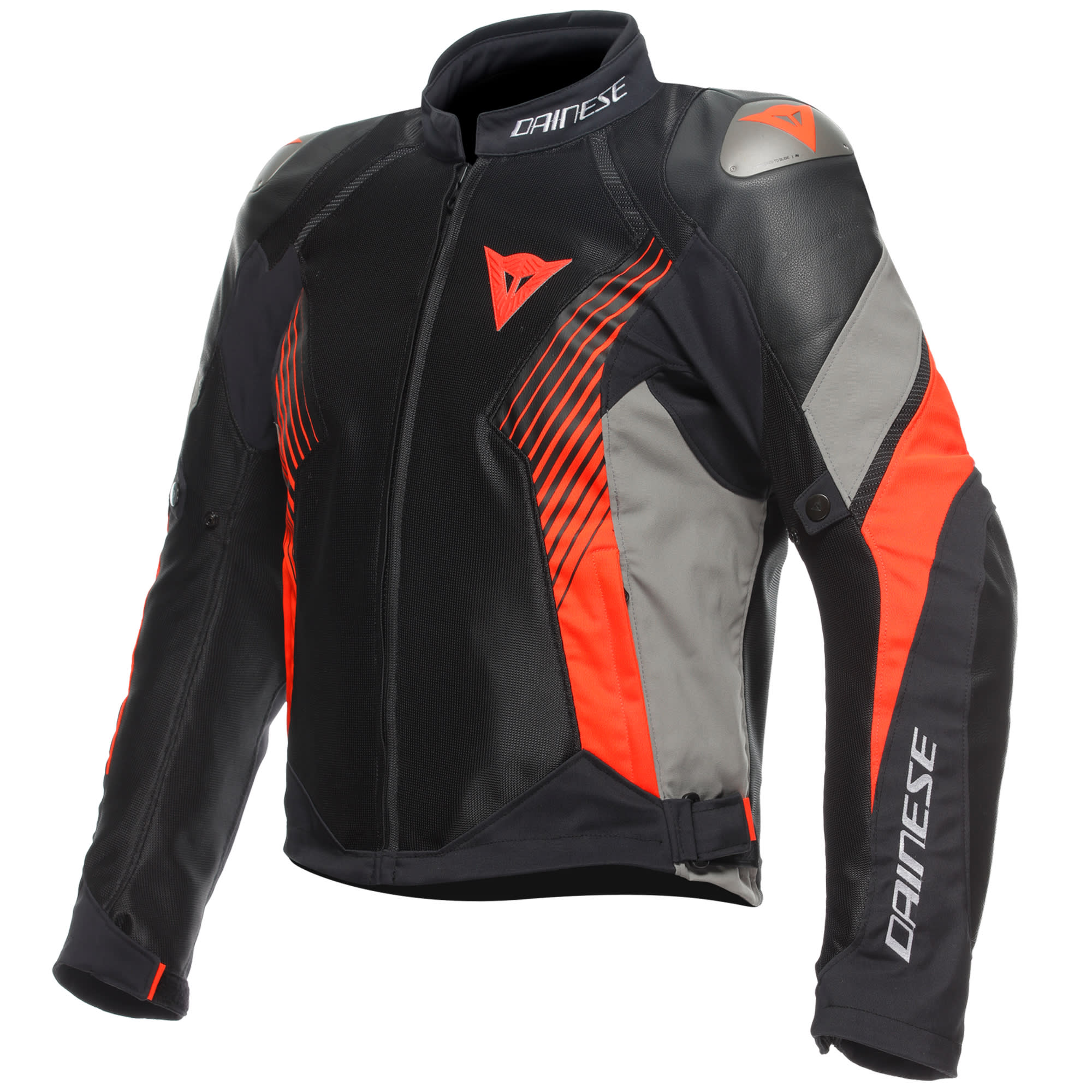 Dainese Dainese Super Rider 2 Abshell Jacket - Black / Dark Gull Grey / Fluo Red