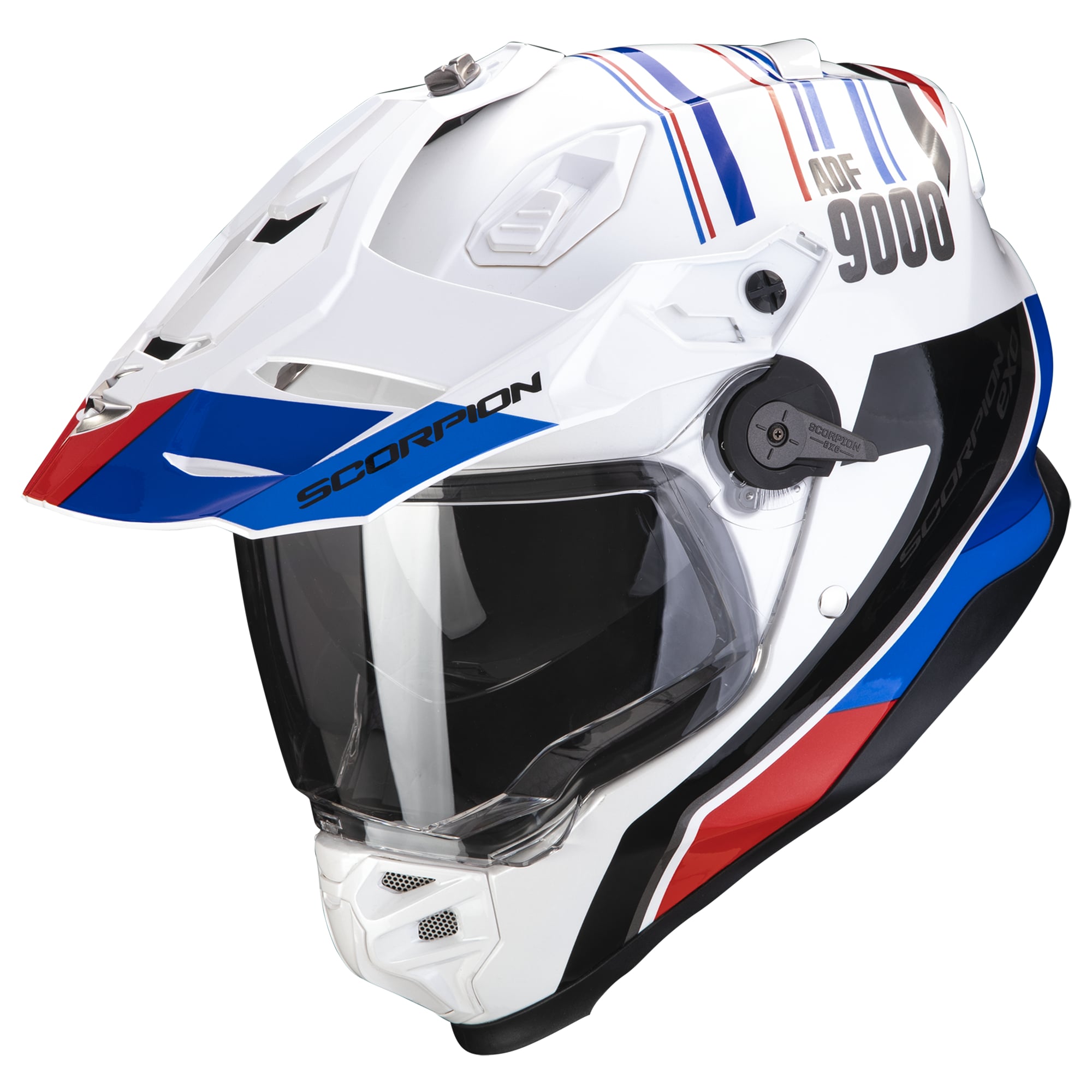 Scorpion ADF-9000 Air - Desert White / Blue / Red - FREE UK DELIVERY