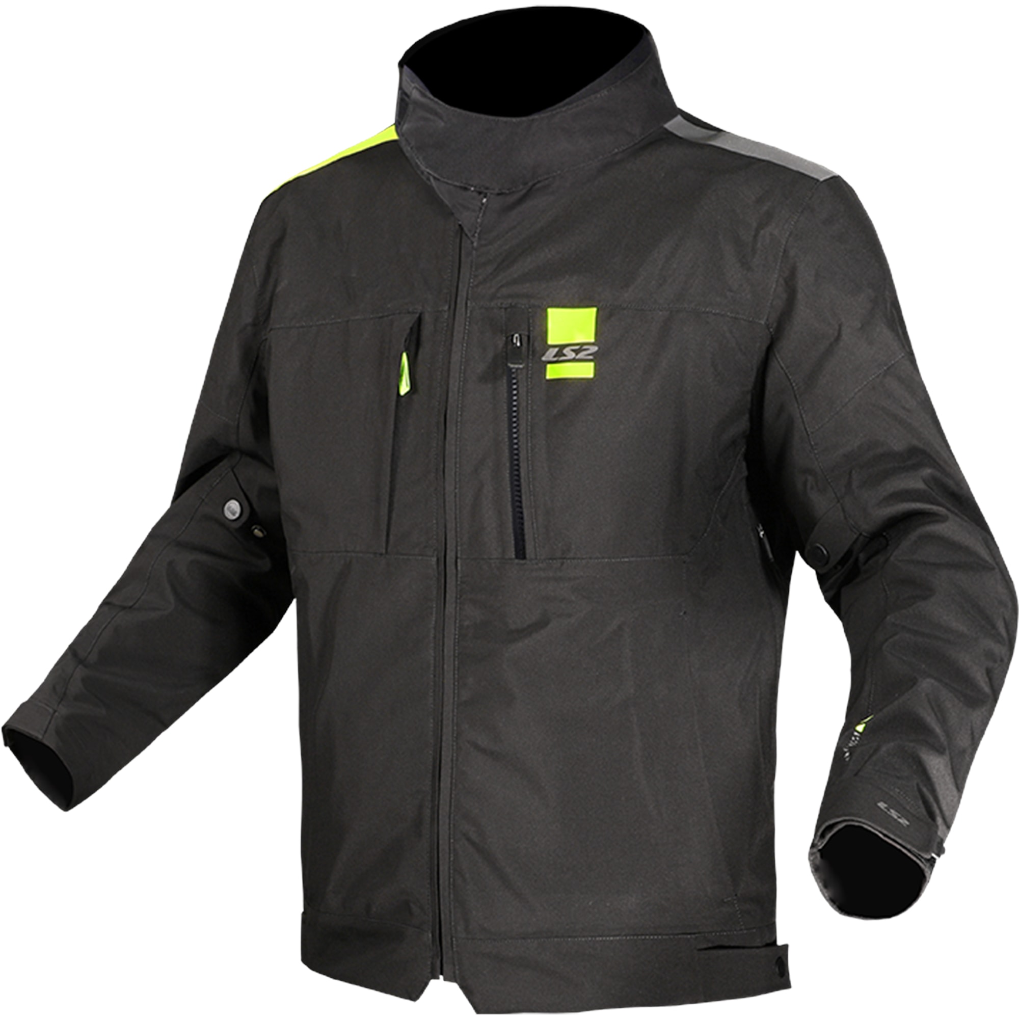LS2 LS2 Titanium Textile Jacket - Black / Hi Viz Yellow