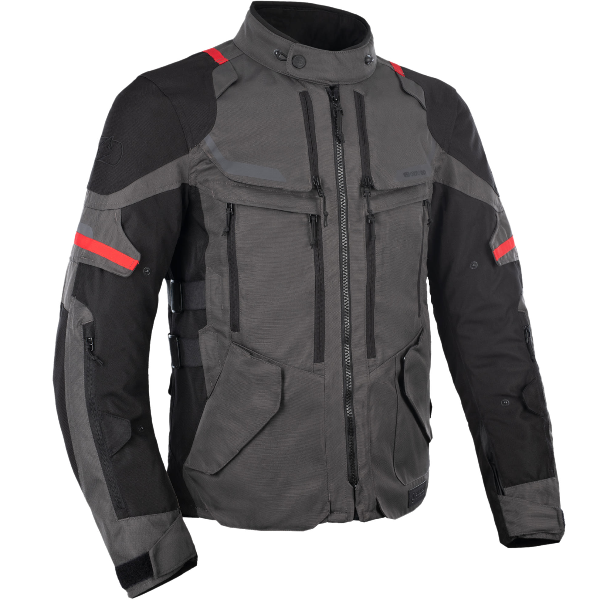 Oxford Clothing Oxford Rockland Textile Jacket - Charcoal / Black / Red
