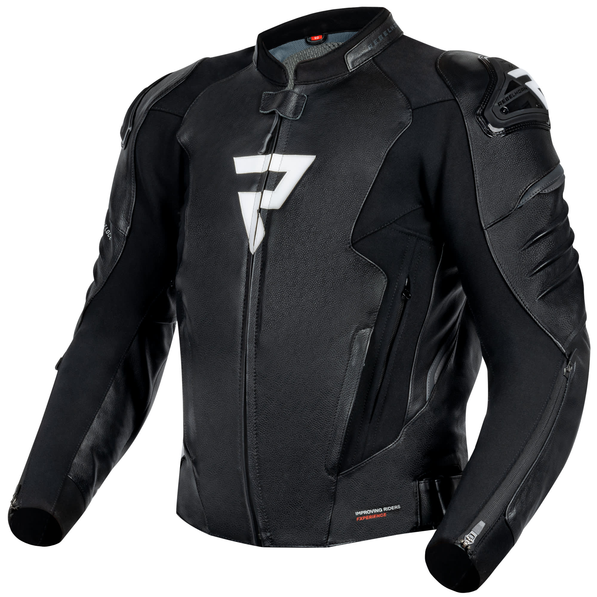 Rebelhorn Rebelhorn Veloce Leather Jacket - Black / White
